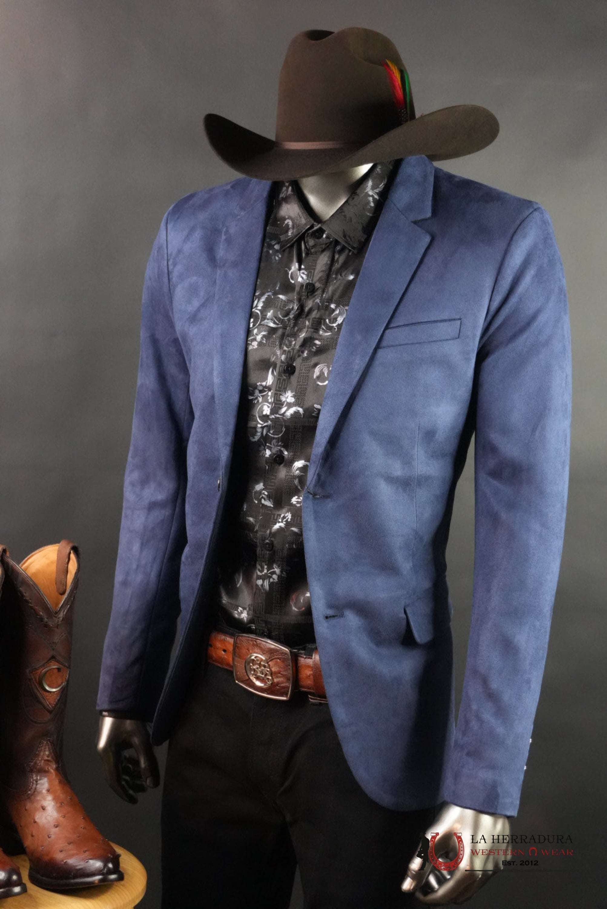 PLATINI NAVY GAMUZA SUEDE BLAZER BLZ8860 ROPA HOMBRES