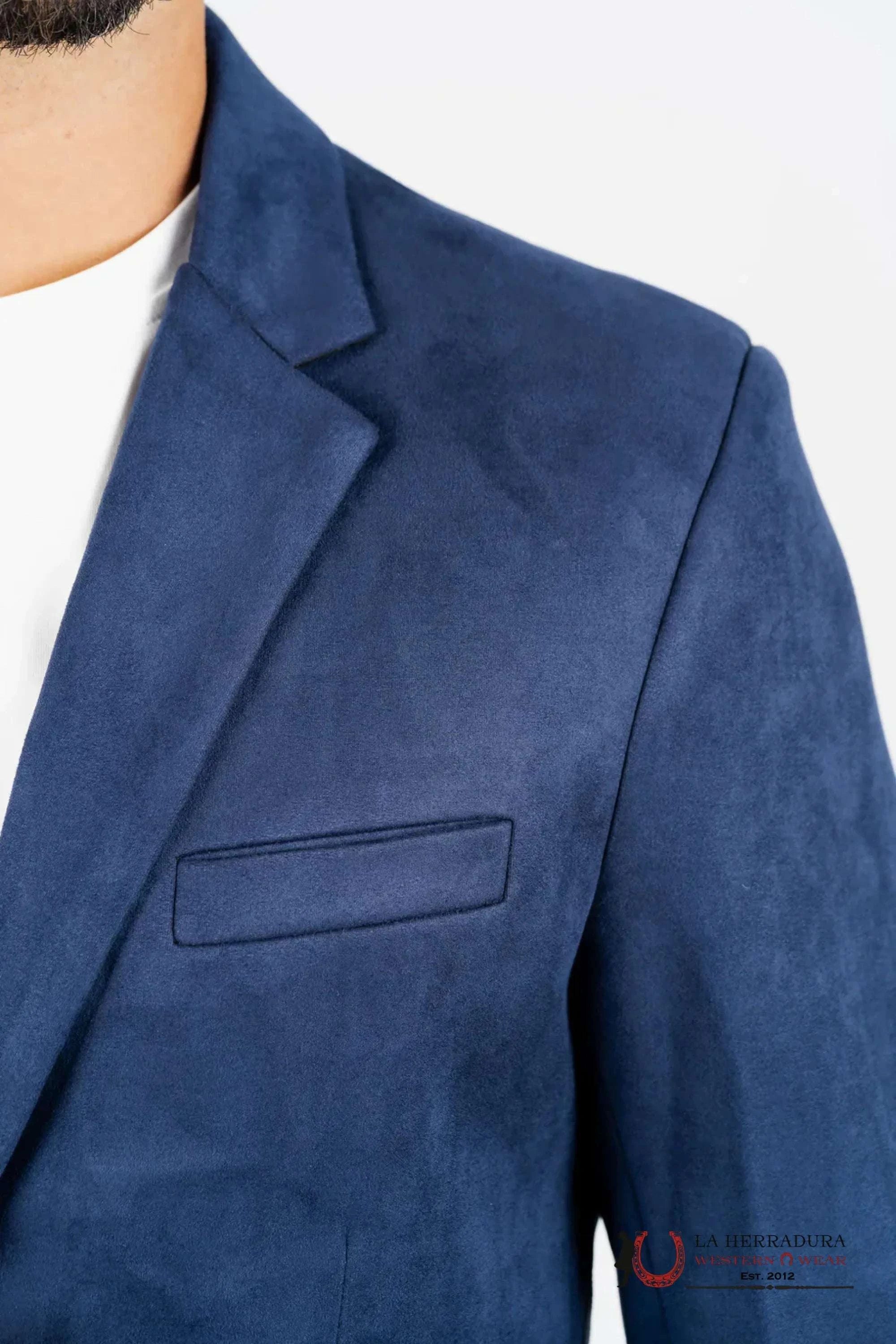 Platini Navy Gamuza Suede Blazer Blz8860 Ropa Hombres