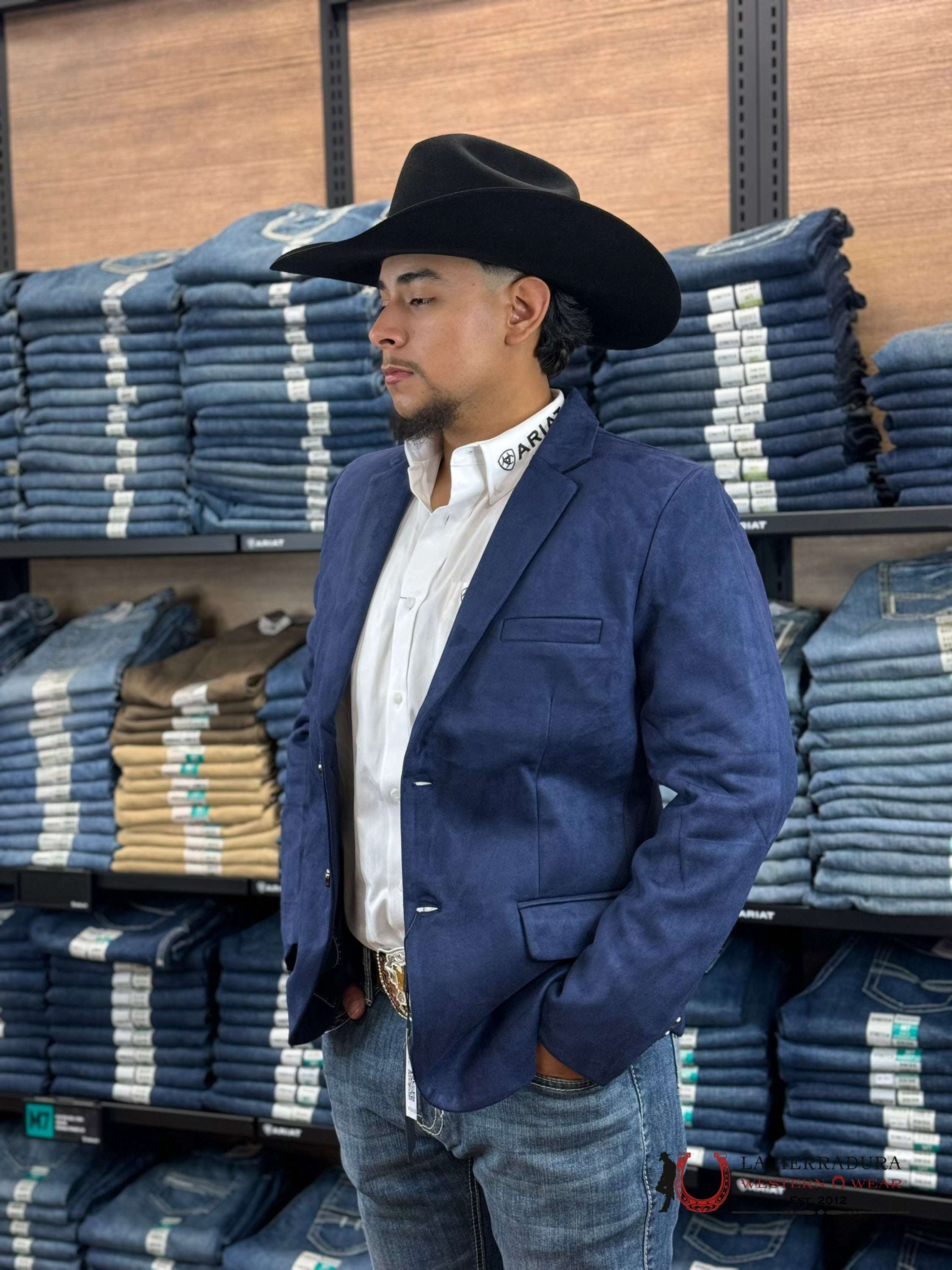 Platini Navy Gamuza Suede Blazer Blz8860 Ropa Hombres