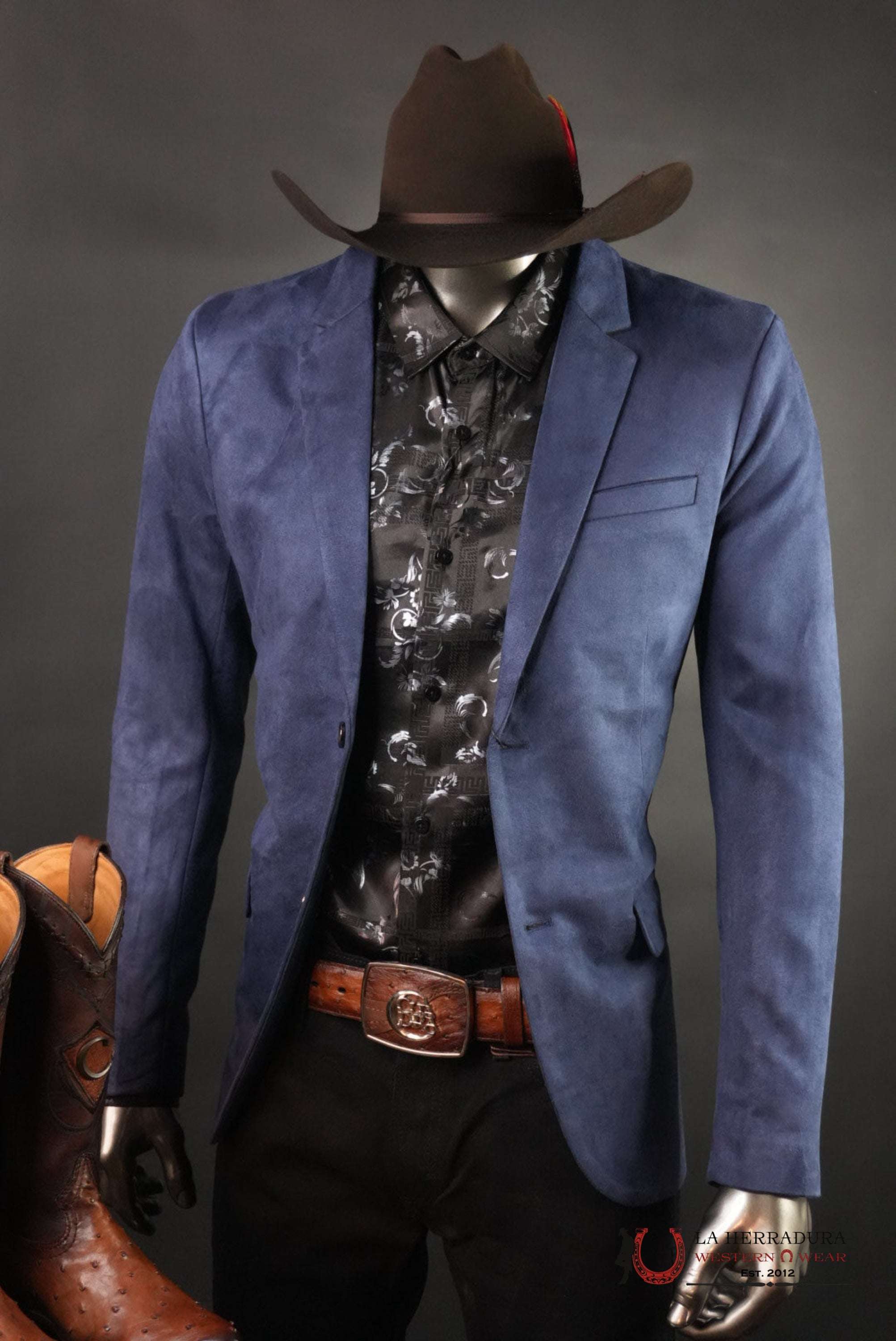 PLATINI NAVY GAMUZA SUEDE BLAZER BLZ8860 ROPA HOMBRES