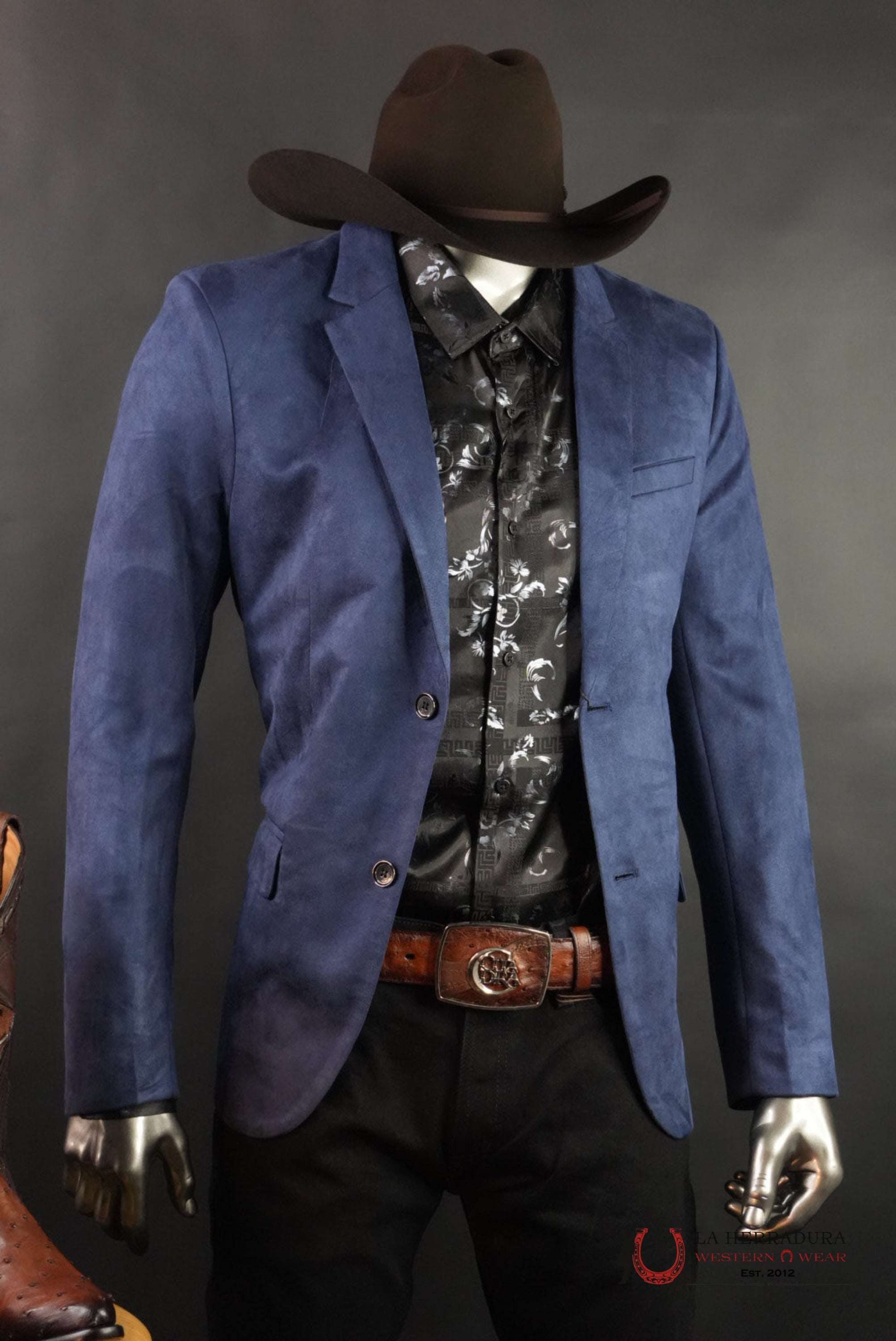 PLATINI NAVY GAMUZA SUEDE BLAZER BLZ8860 ROPA HOMBRES