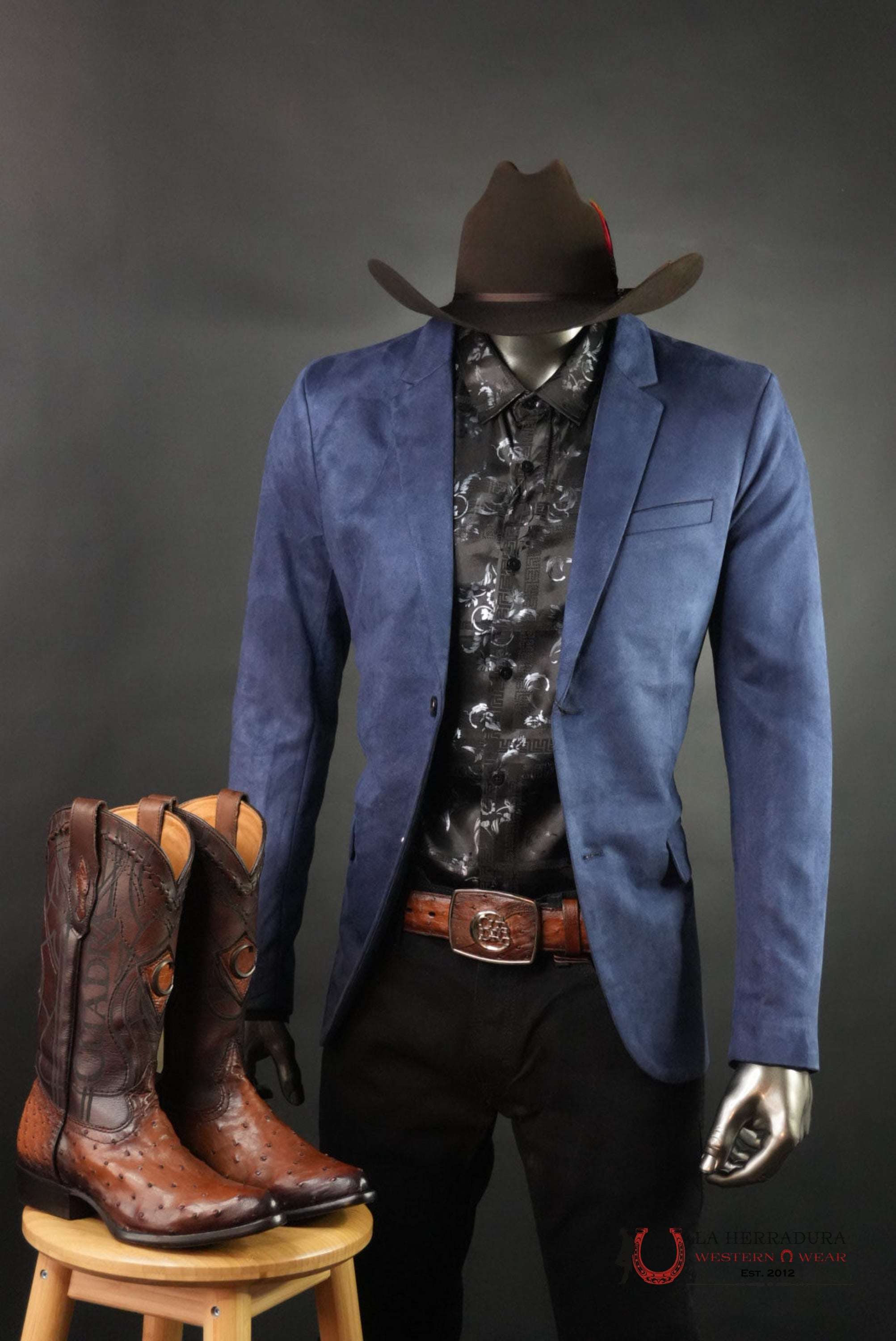 PLATINI NAVY GAMUZA SUEDE BLAZER BLZ8860 ROPA HOMBRES