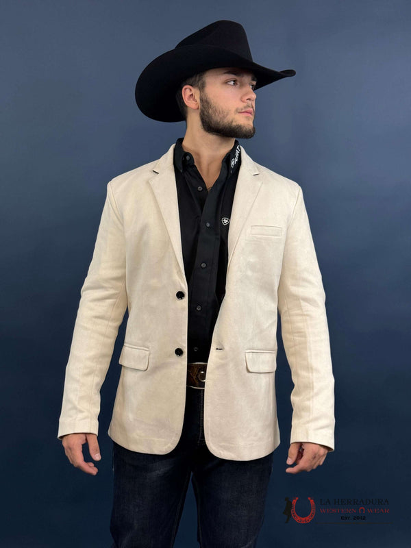 Saco Platini de Gamuza Color Marfil/Beige para Hombre – BLZ9590