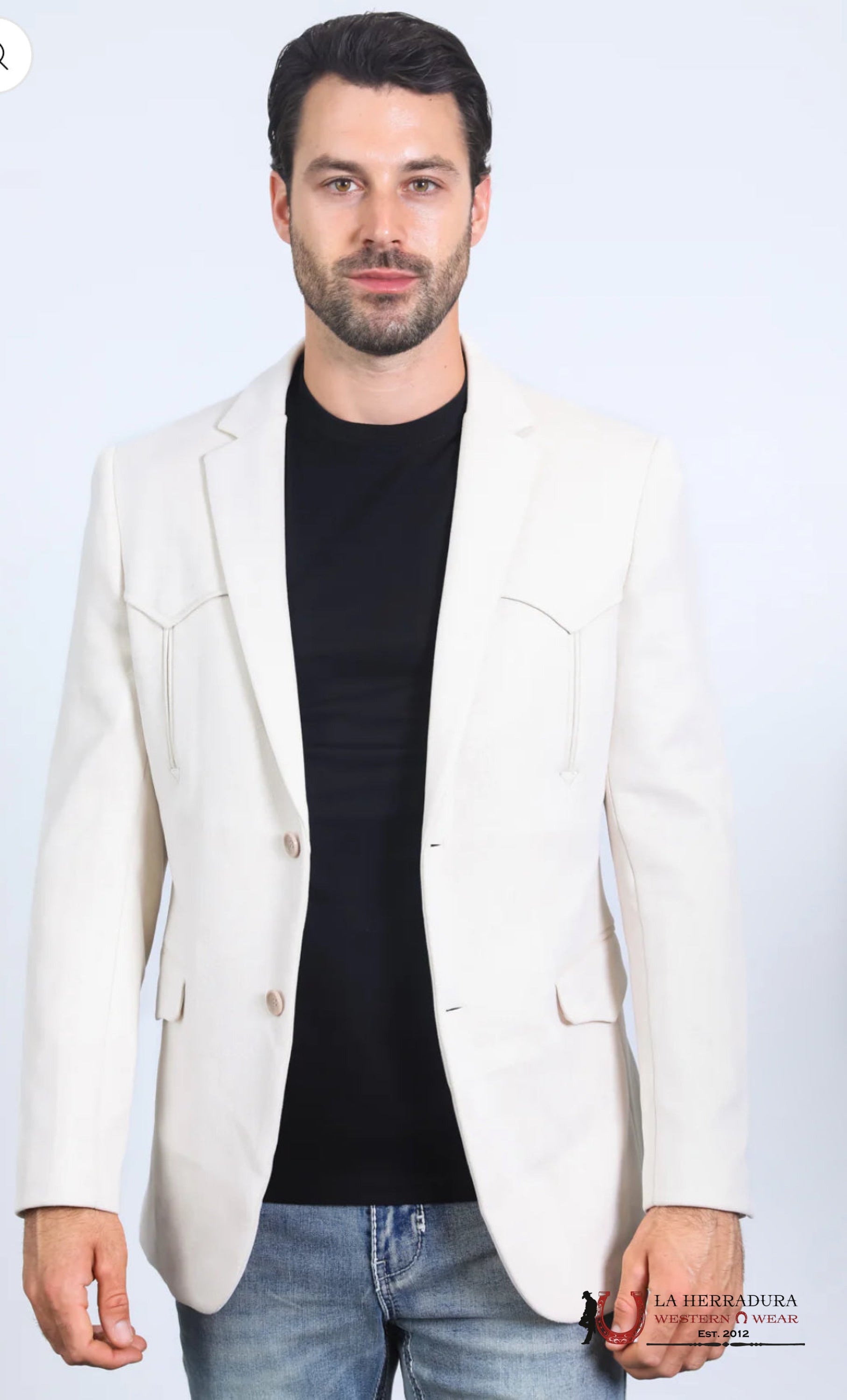 White/Blanco Rancher Suede Blazer Ropa Hombres