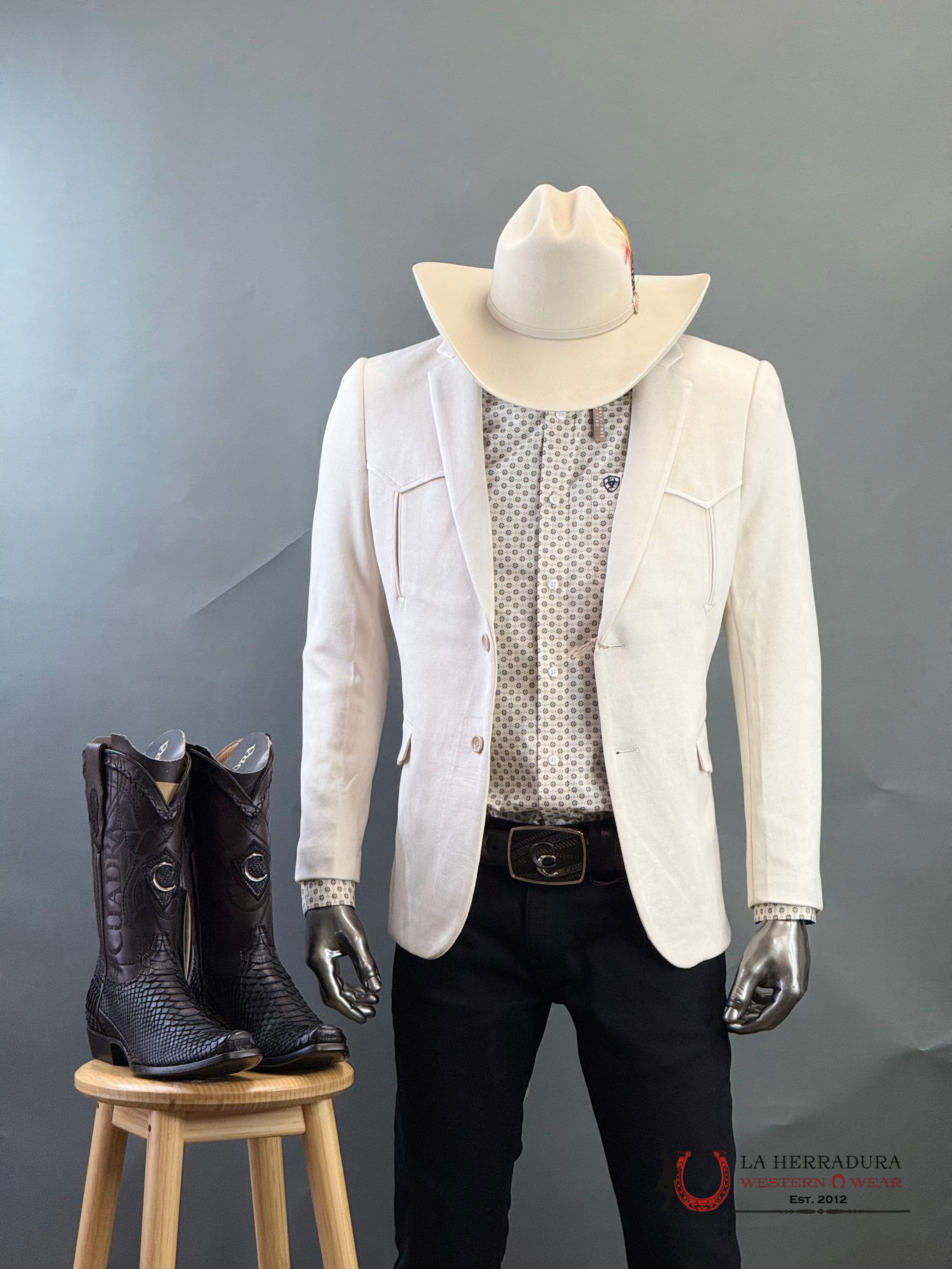 White/Blanco Rancher Suede Blazer Ropa Hombres