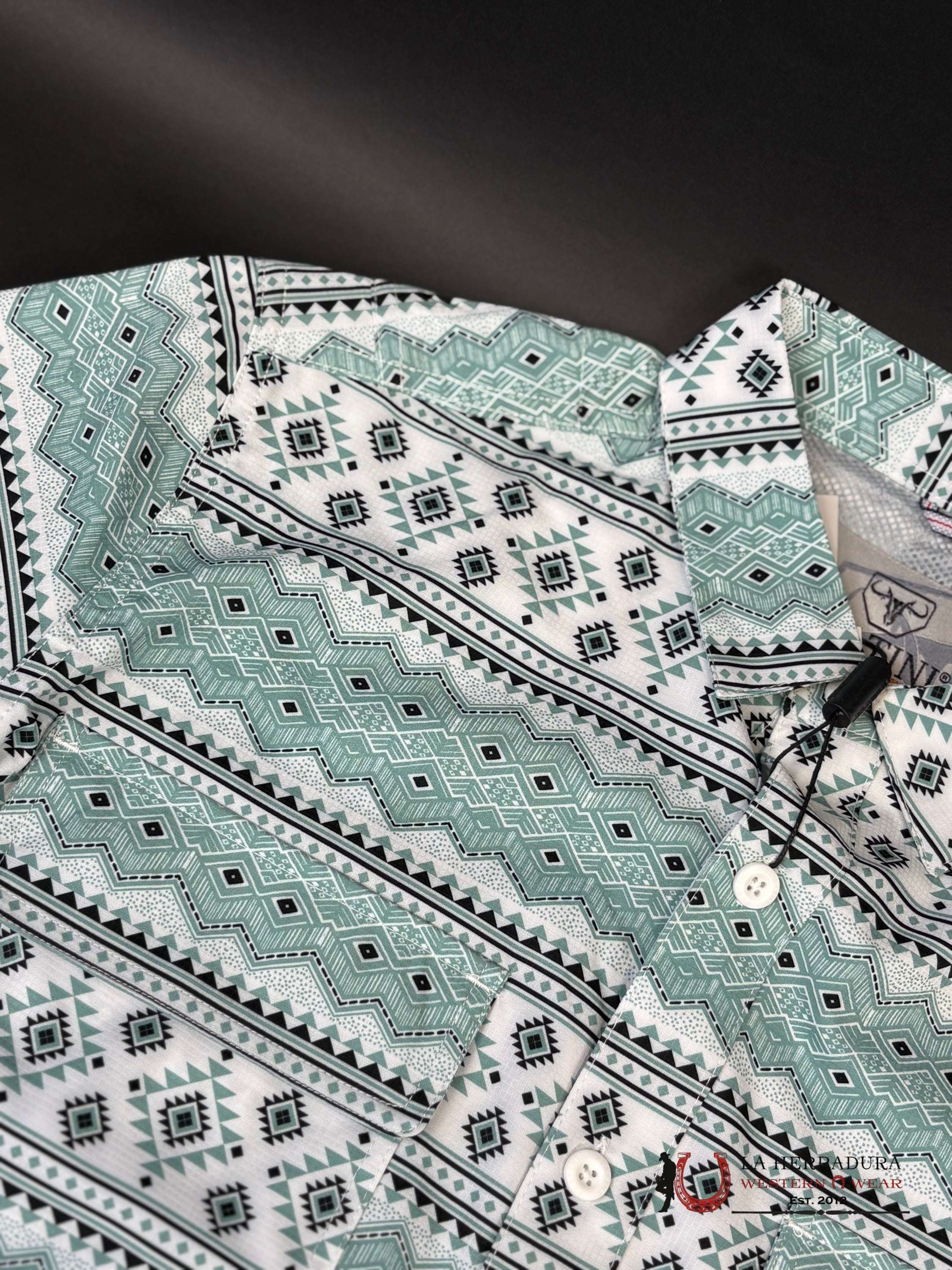 Platini White Aztec Mint Green/Black 10612 Ropa Hombres