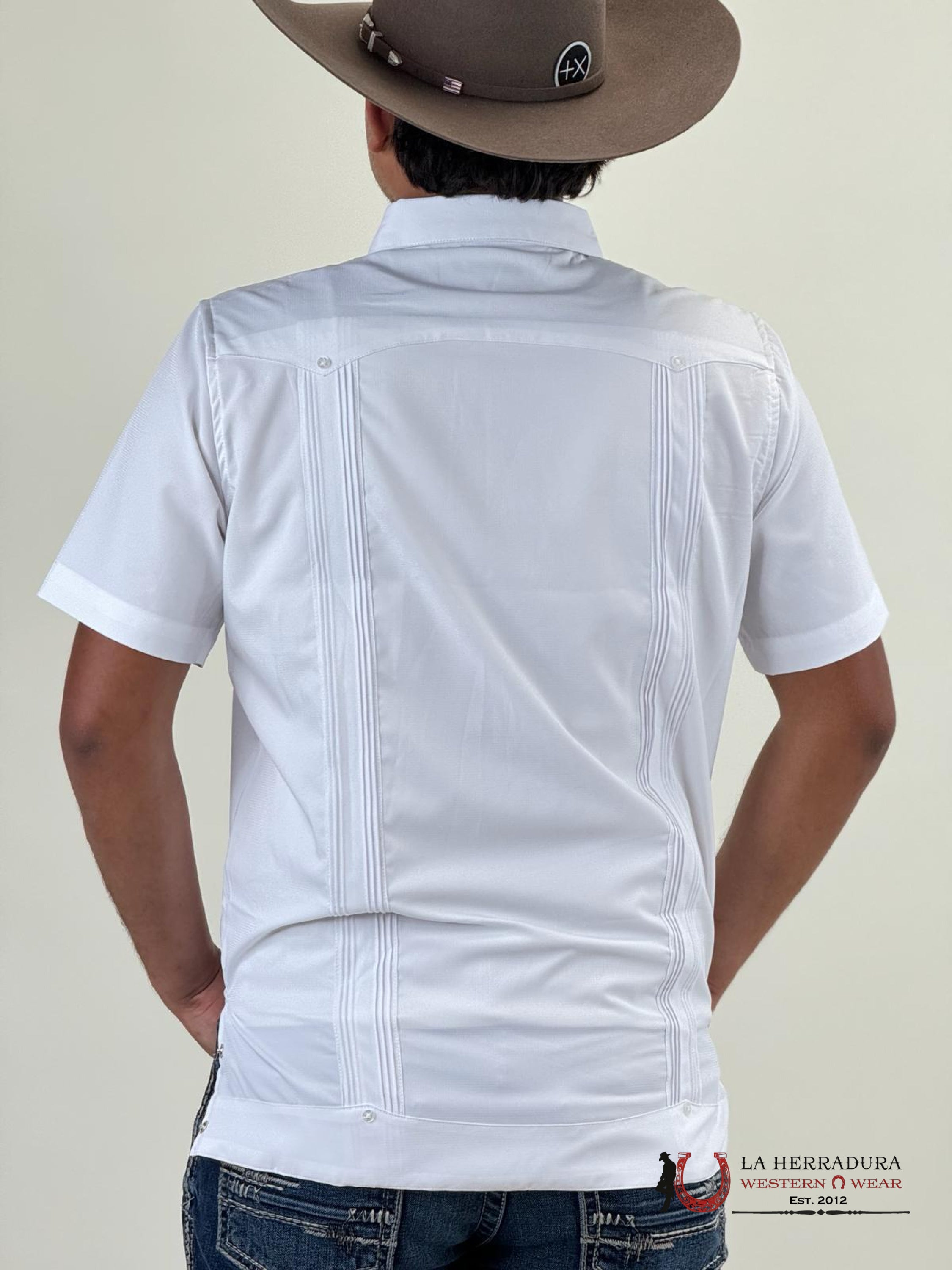Platini White Guayabera Snap Short Sleeve Ropa Hombres