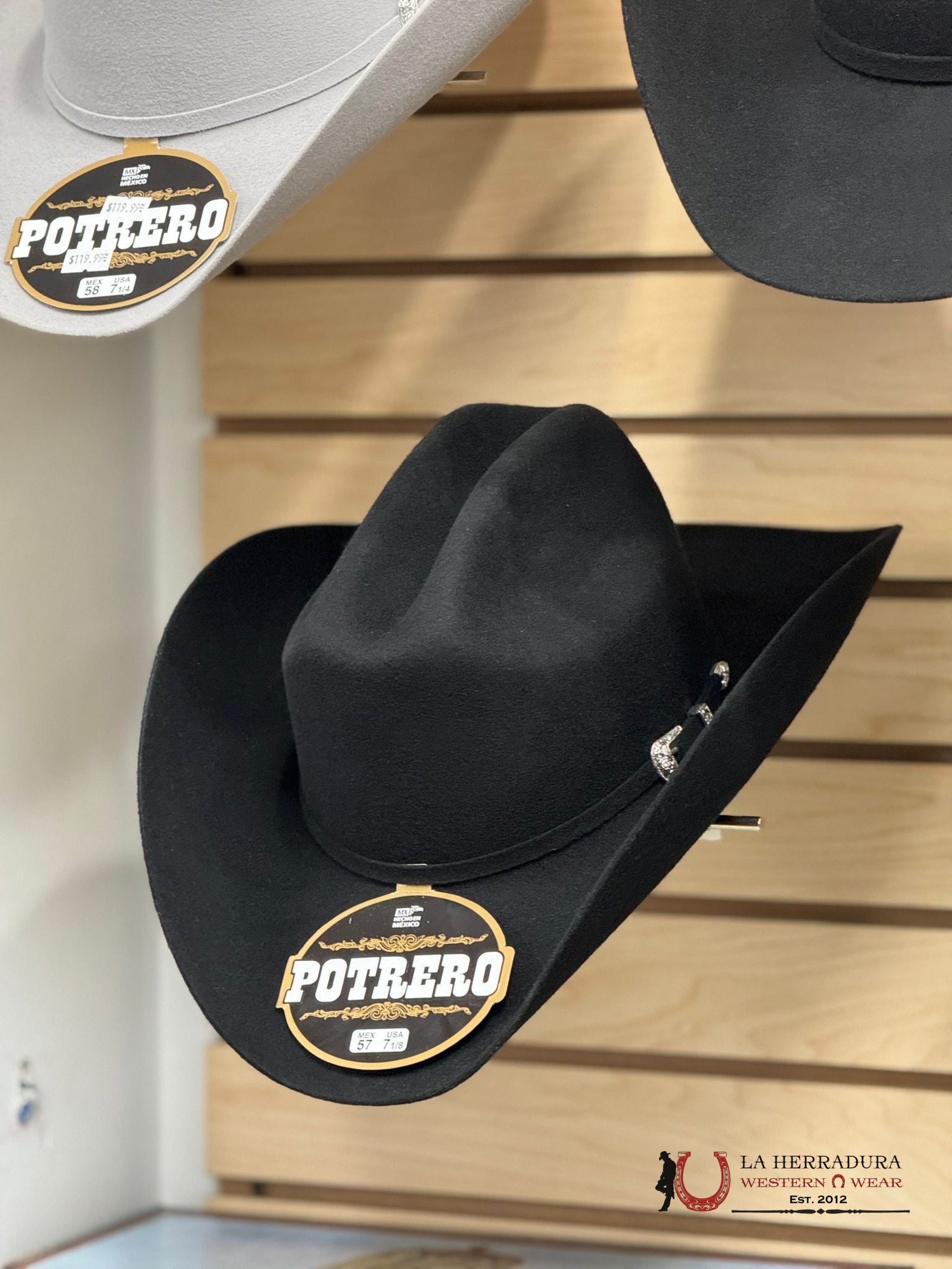 Potrero Black Felt Hat 30X Tejana
