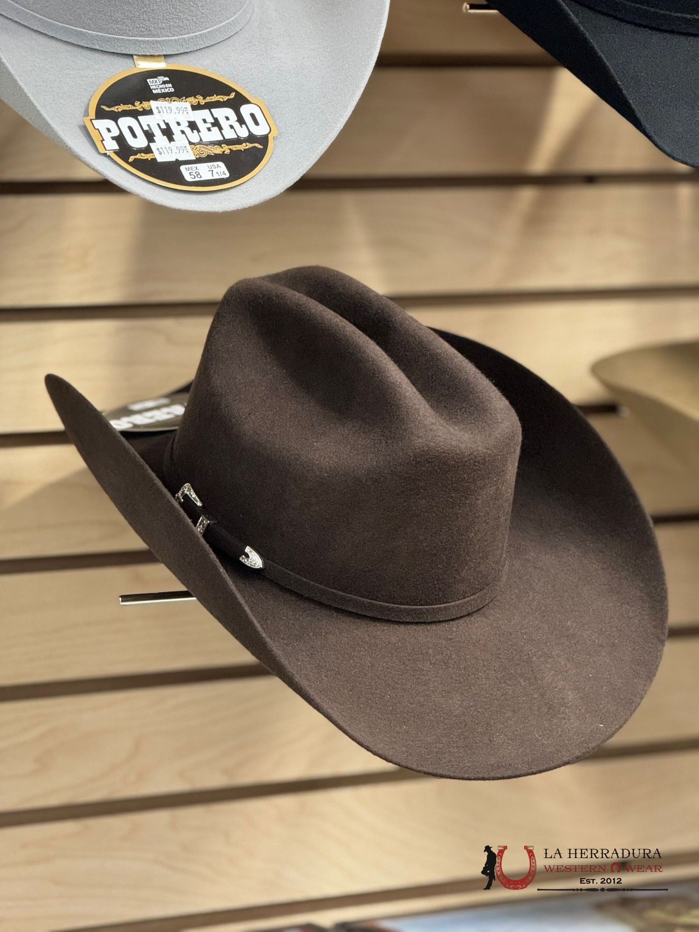 Potrero Brown Felt Hat 30X Tejana
