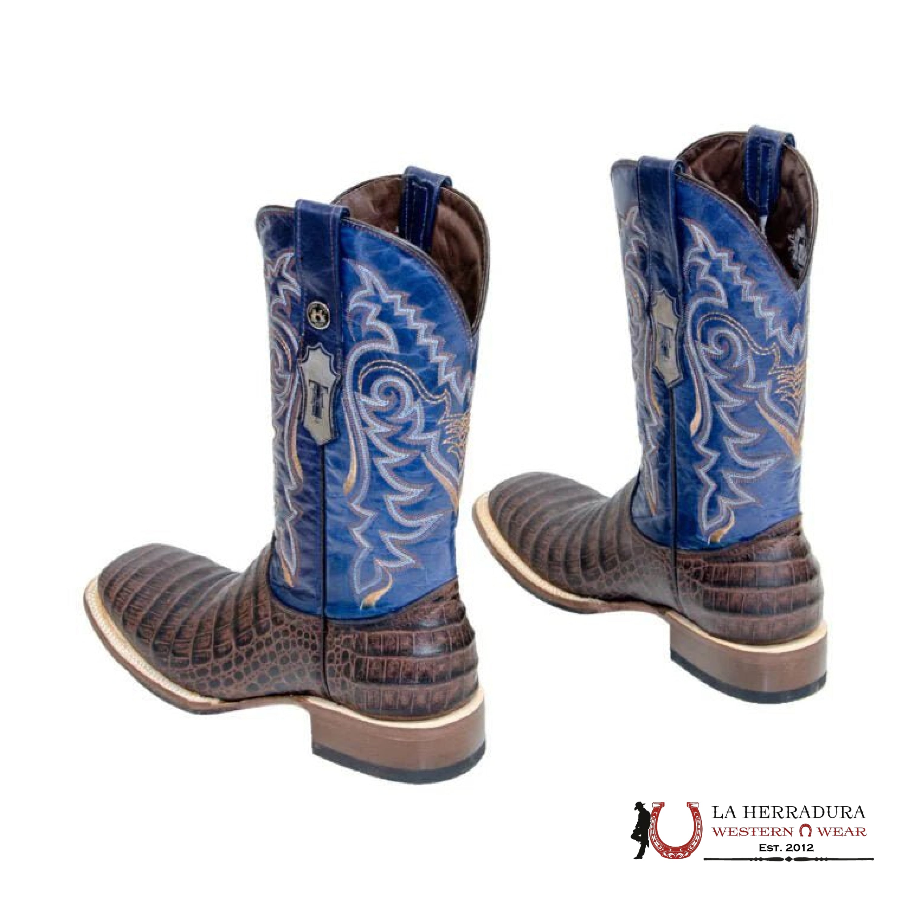 PRINT CAIMAN BELLY BROWN BLUE VOLCANO TOP- TM207029 BOTAS HOMBRES