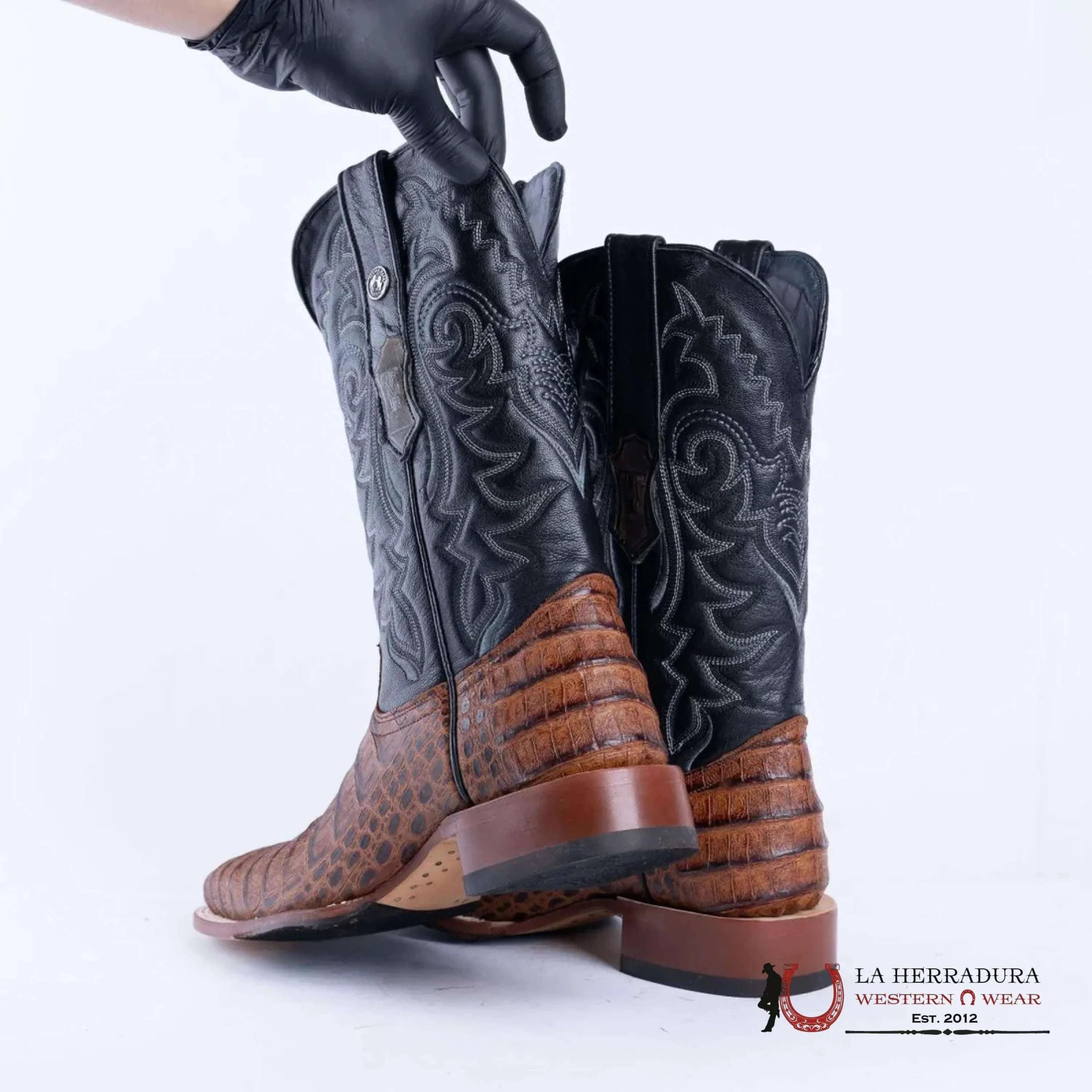 PRINT CAIMAN BELLY VIDREADO BLACK KABUL TOP HYBRID SOLE- TM207031 BOTAS HOMBRES