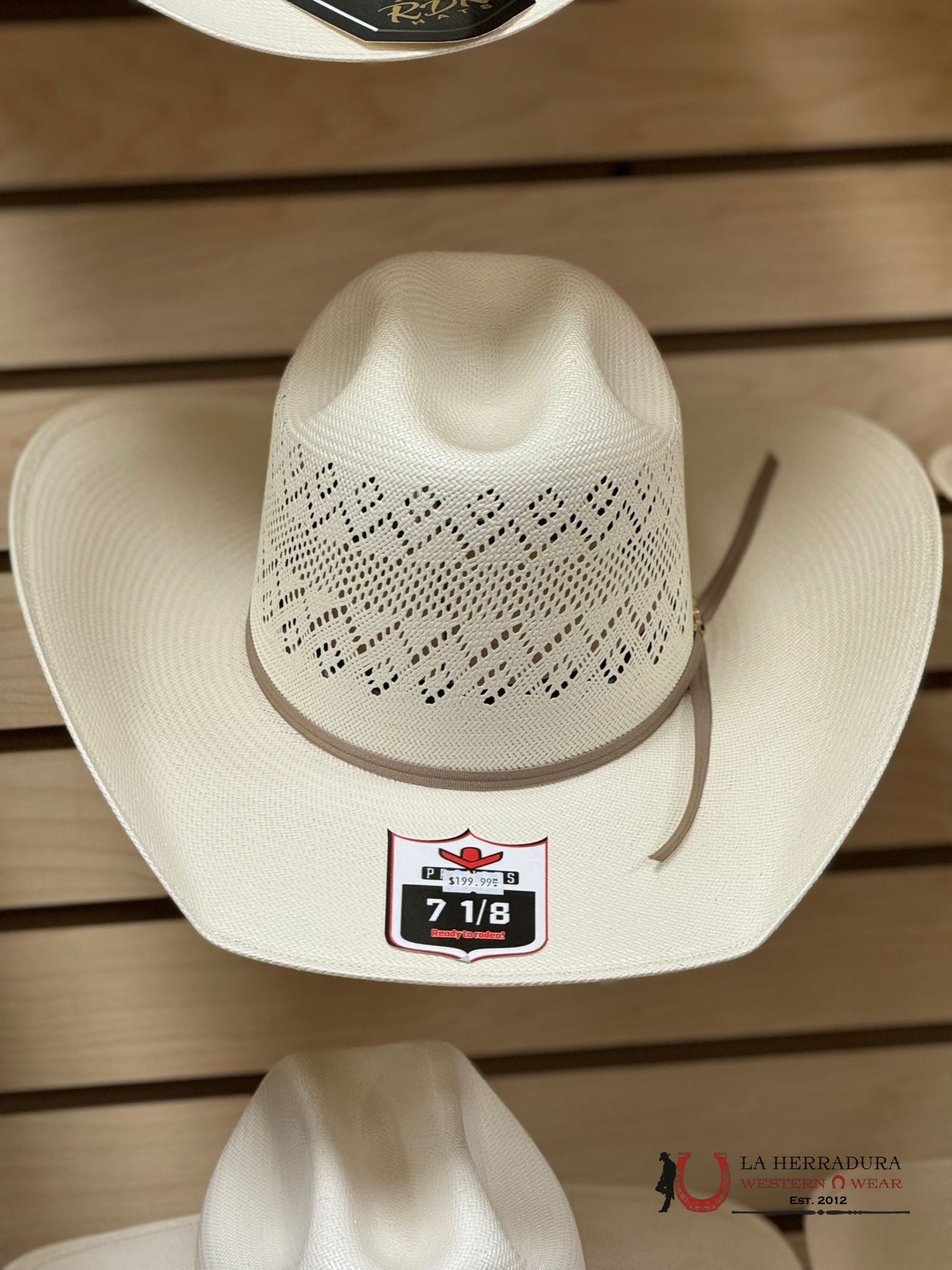 Pro Hats Straw Hat Pre Shaped Tan String Band Tejana