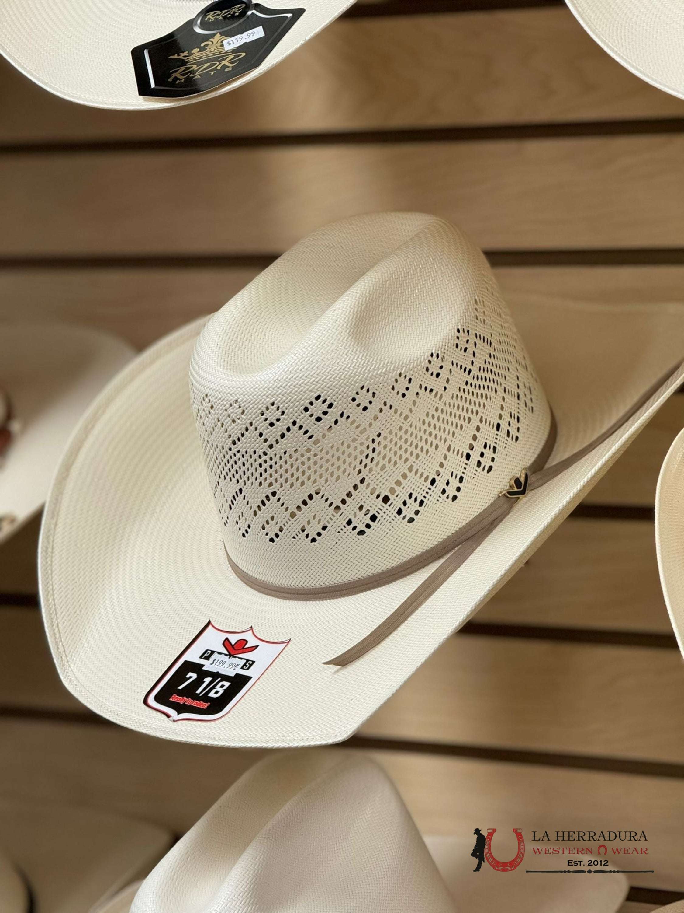 Pro Hats Straw Hat Pre Shaped Tan String Band Tejana