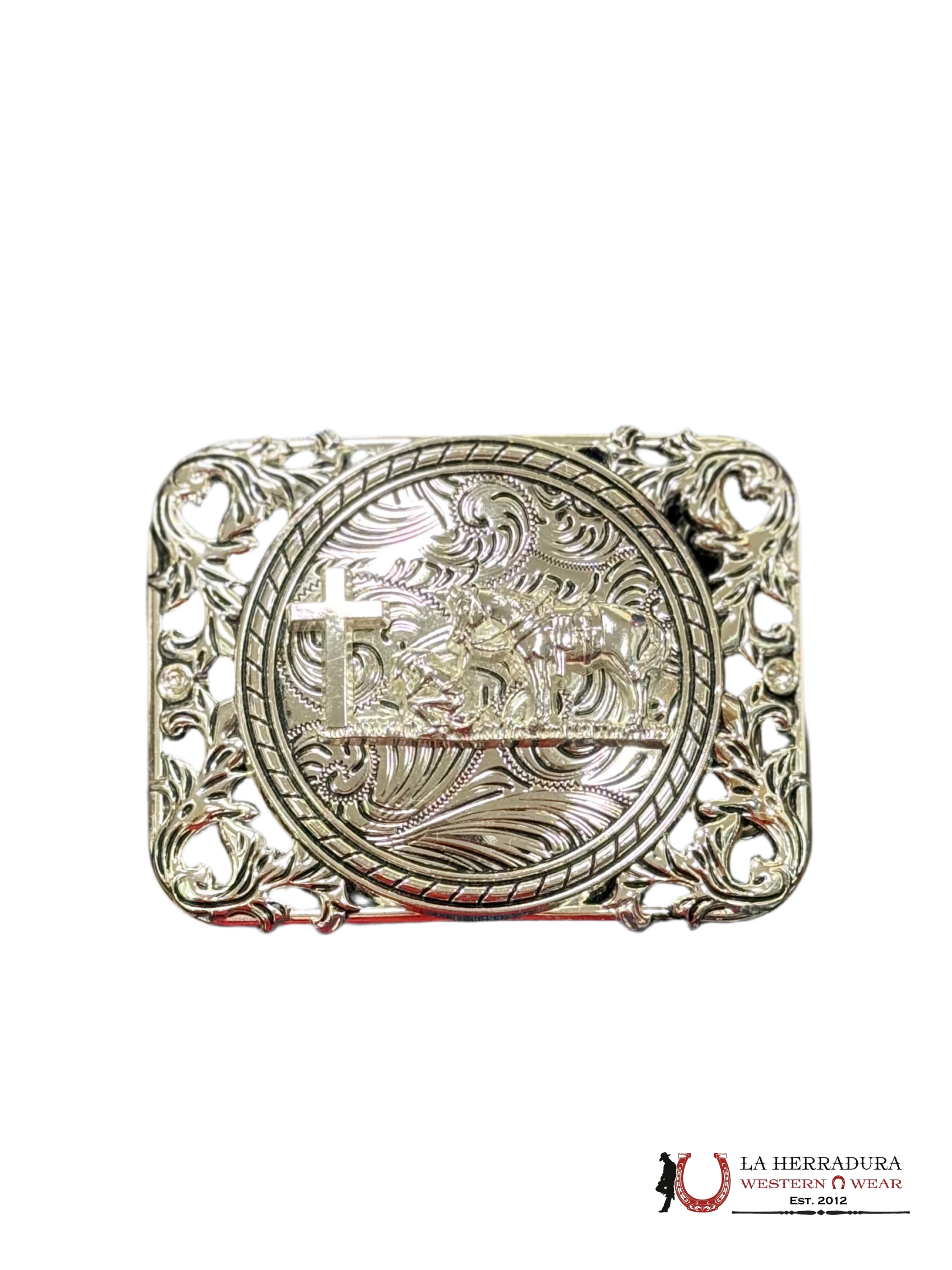 PRYING COWBOY SILVER SQUARE BUCKLE ACCESORIOS