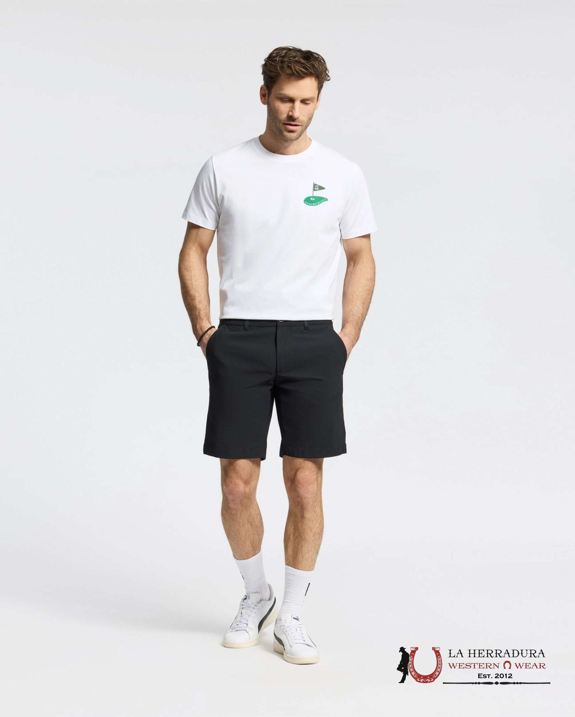 PSYCHO BUNNY 10K STEP SHORT BLACK SP25-B6R969F200 ROPA HOMBRES