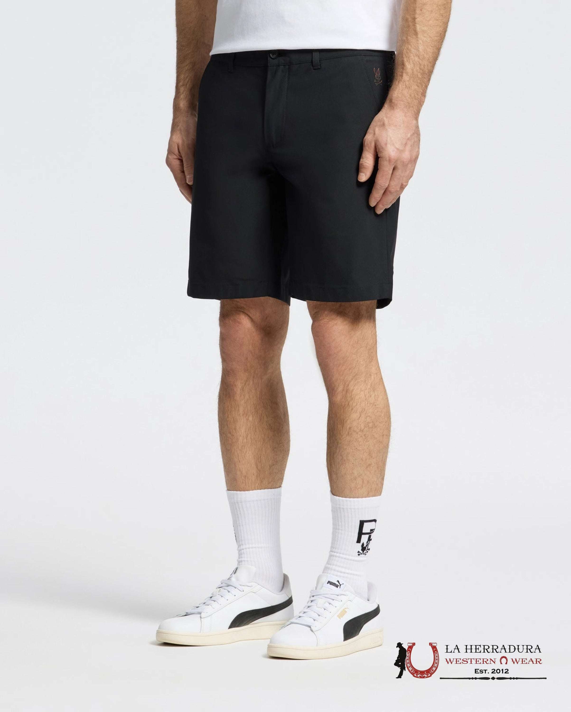 PSYCHO BUNNY 10K STEP SHORT BLACK SP25-B6R969F200 ROPA HOMBRES