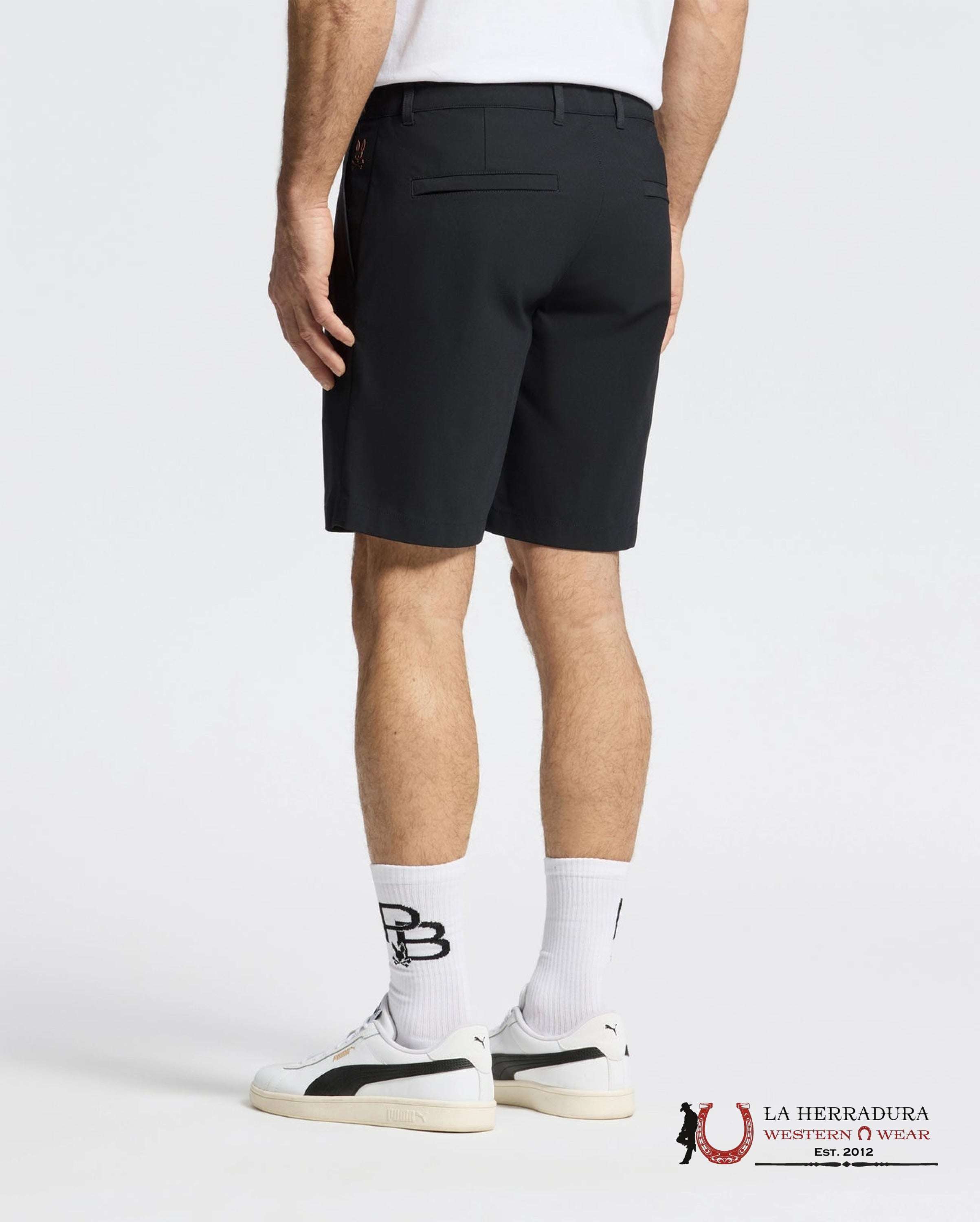 PSYCHO BUNNY 10K STEP SHORT BLACK SP25-B6R969F200 ROPA HOMBRES