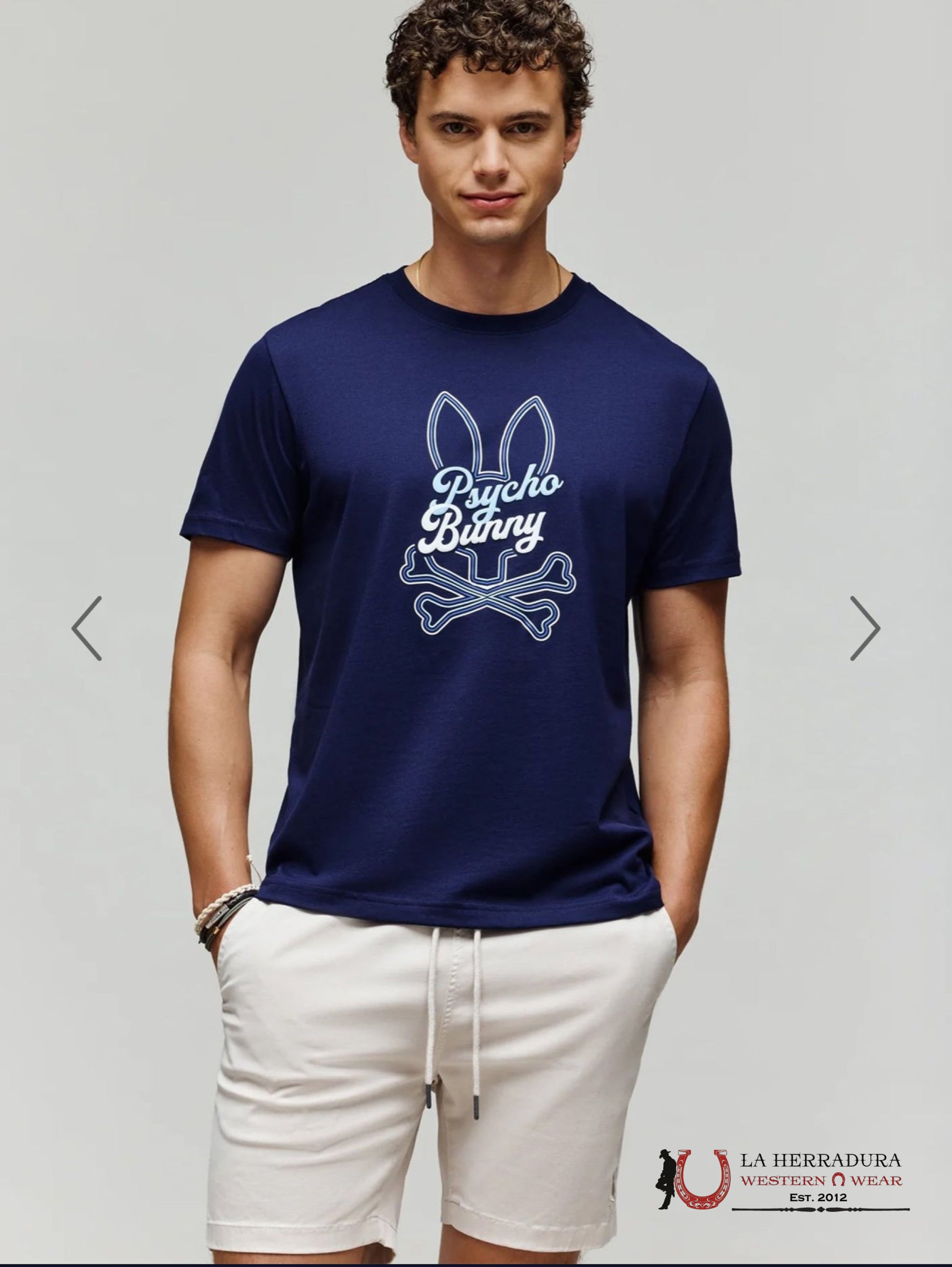 PSYCHO BUNNY GARRET GRAPHIC EVENING BLUE SHIRT ROPA HOMBRES