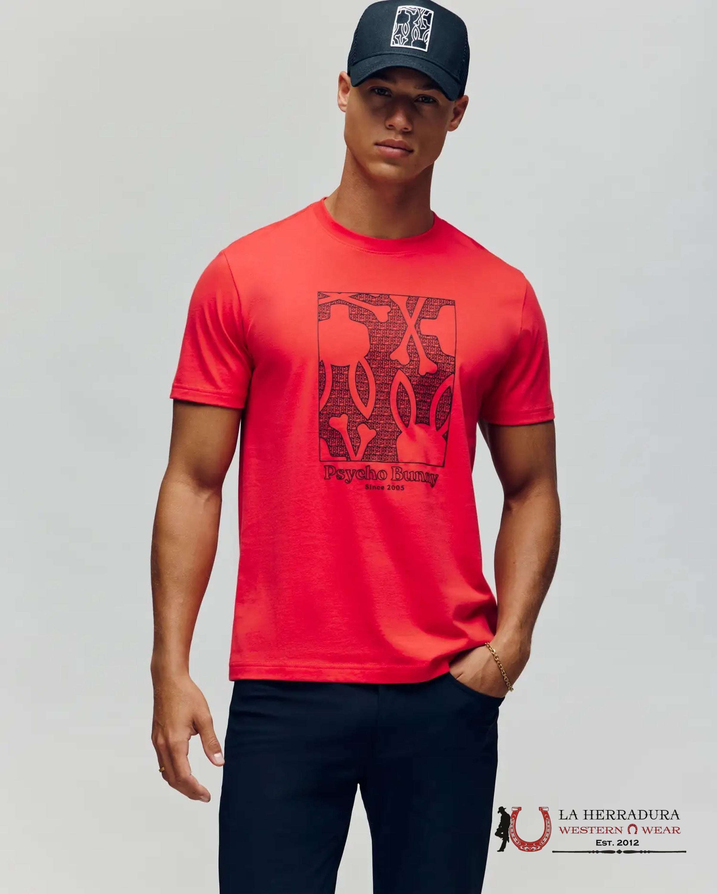 PSYCHO BUNNY GLENN GRAPHIC TEE BITTERSWEET SHIRT ROPA HOMBRES
