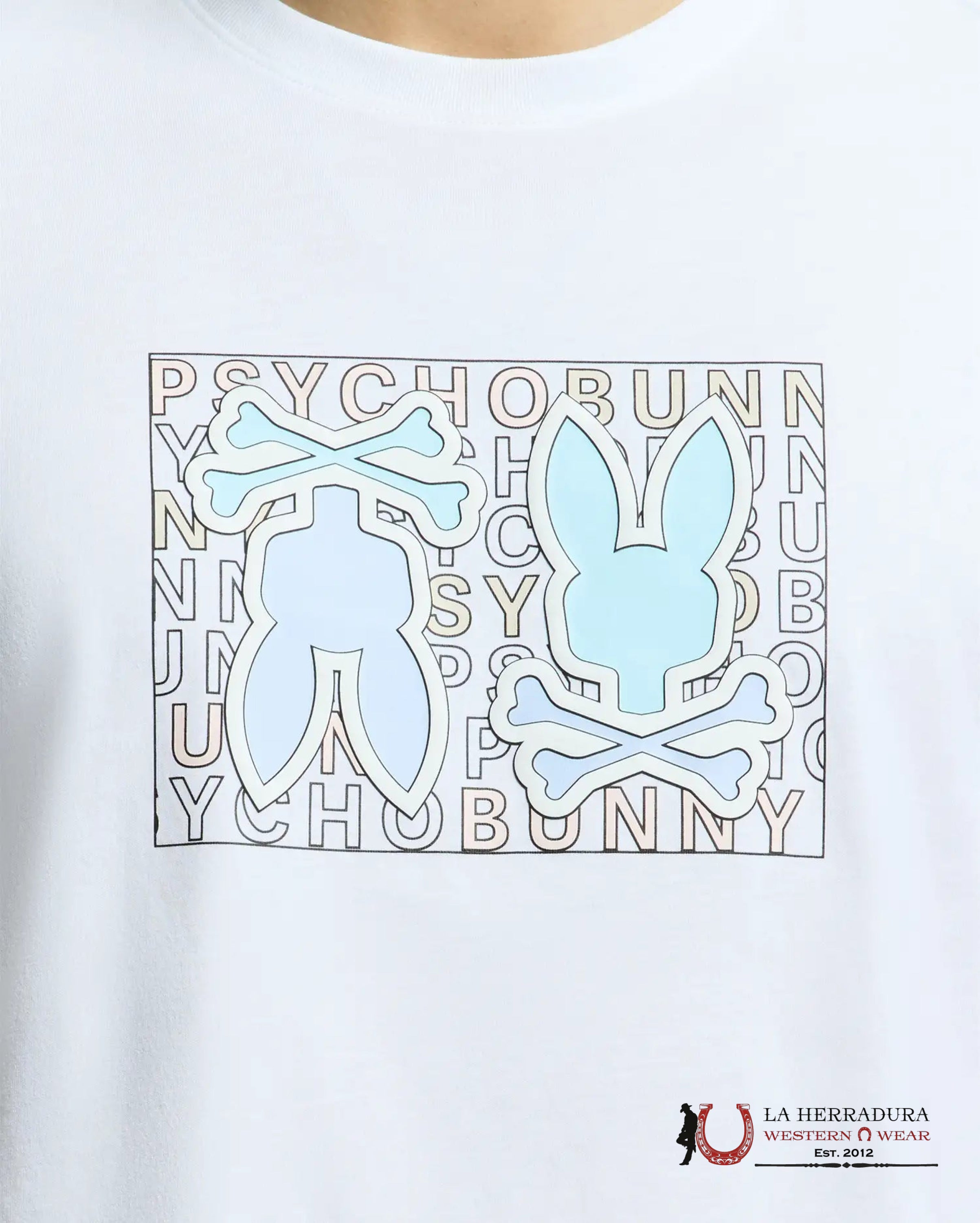 PSYCHO BUNNY GOLD COA ST GRAPHIC TEE WHITE SHIRT ROPA HOMBRES