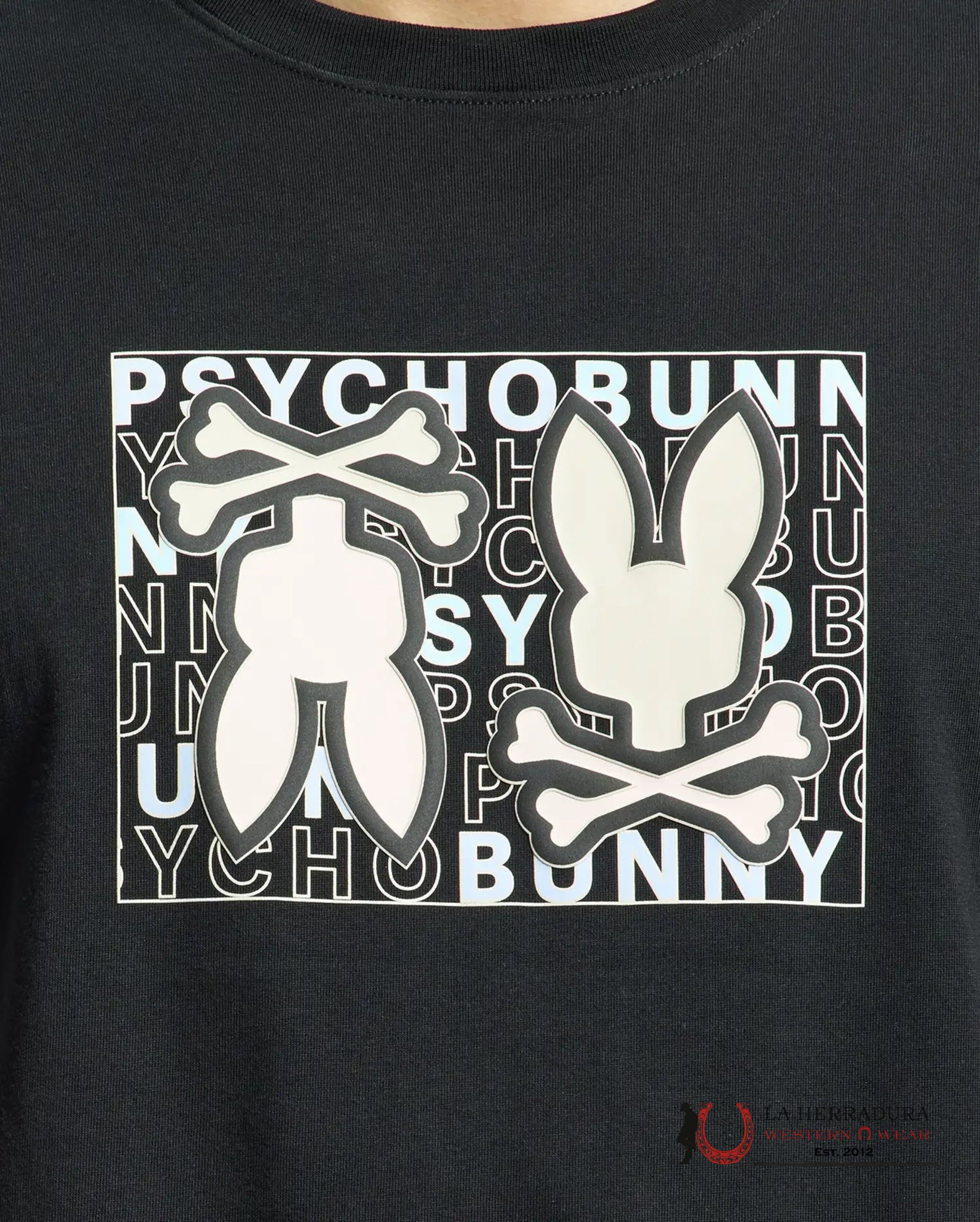 PSYCHO BUNNY GOLD COAST GRAPHIC TEE BLACK SHIRT ROPA HOMBRES