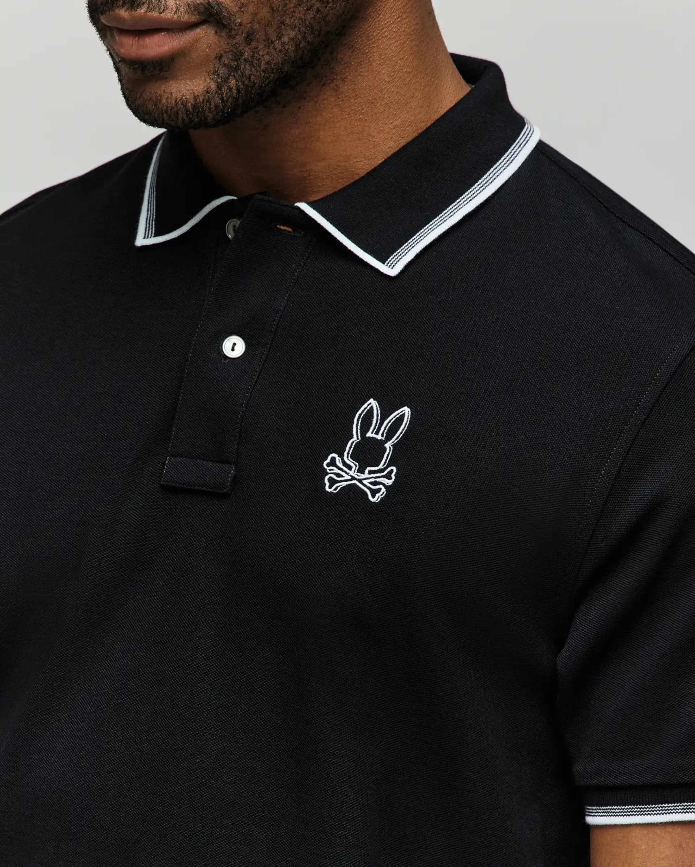 PSYCHO BUNNY JUDE PIQUE POLO Black ROPA HOMBRES