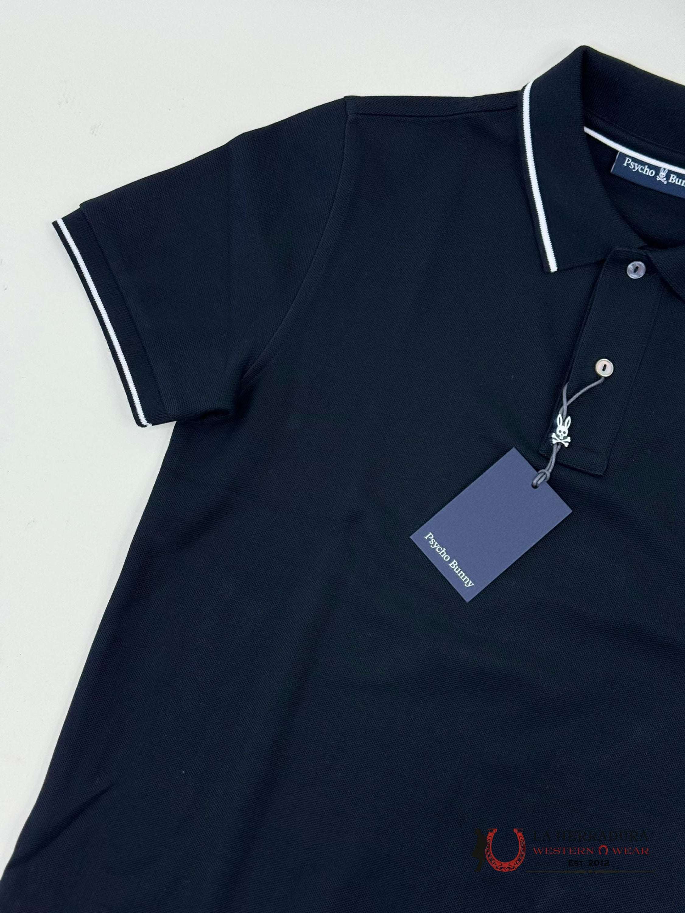 Psycho Bunny Lenox Black Polo Ropa Hombres