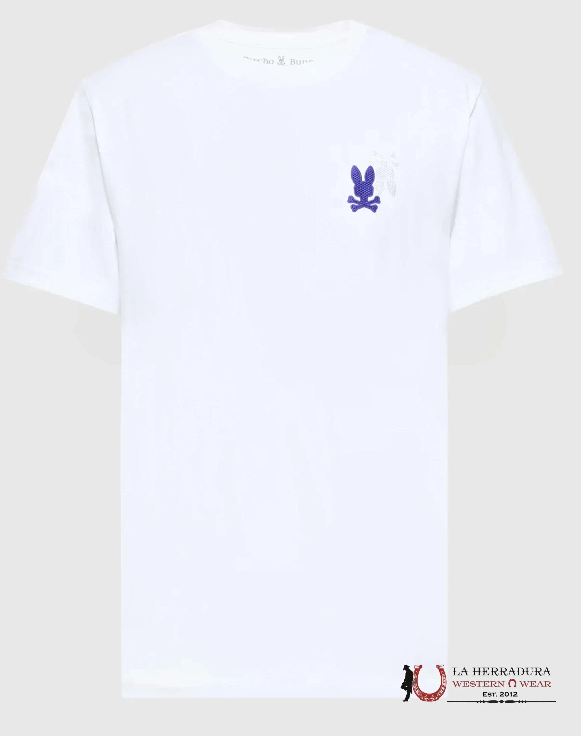 PSYCHO BUNNY LIGHT BLUE/WHITE/BLACK EMBROIDERED TEE ROPA HOMBRES