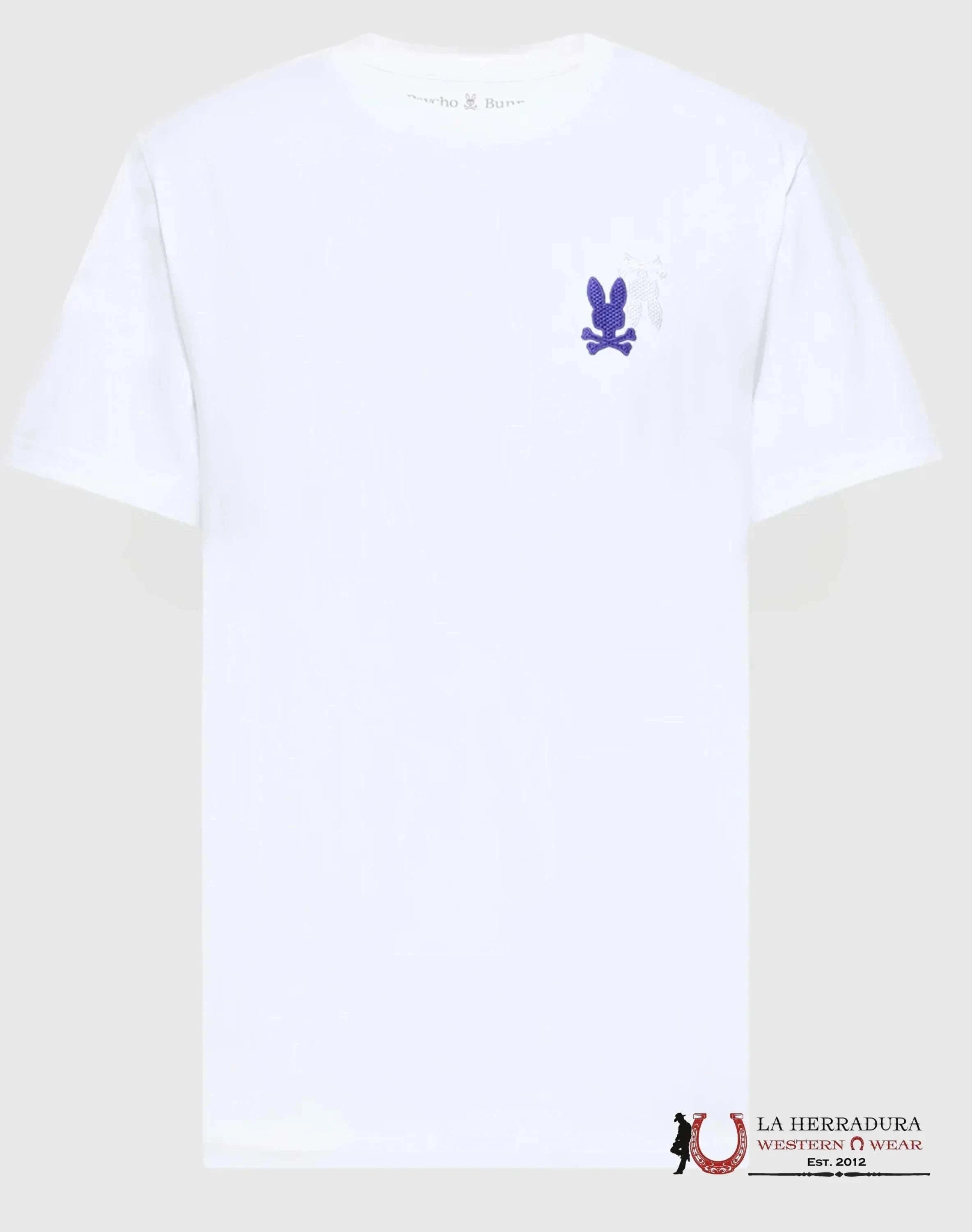 PSYCHO BUNNY LIGHT BLUE/WHITE/BLACK EMBROIDERED TEE ROPA HOMBRES