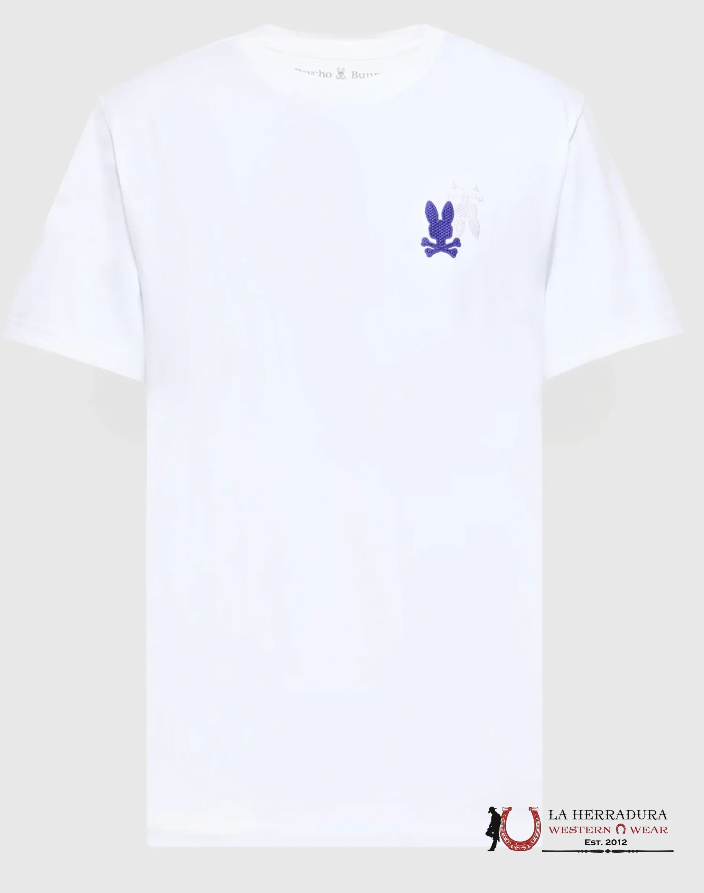 PSYCHO BUNNY LIGHT BLUE/WHITE/BLACK EMBROIDERED TEE ROPA HOMBRES