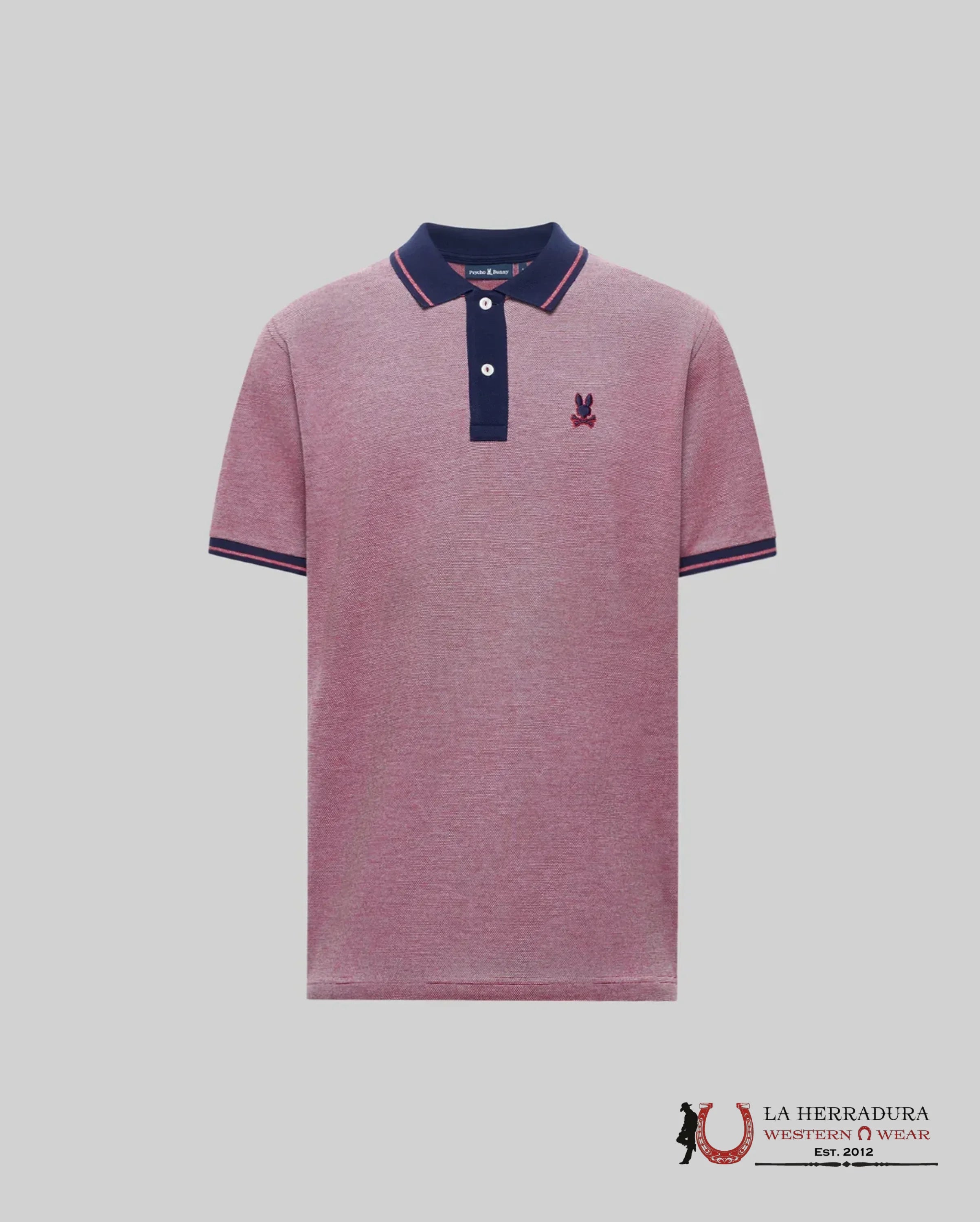 Psycho Bunny Mens Quinton Texture Pique Polo Red ROPA HOMBRES