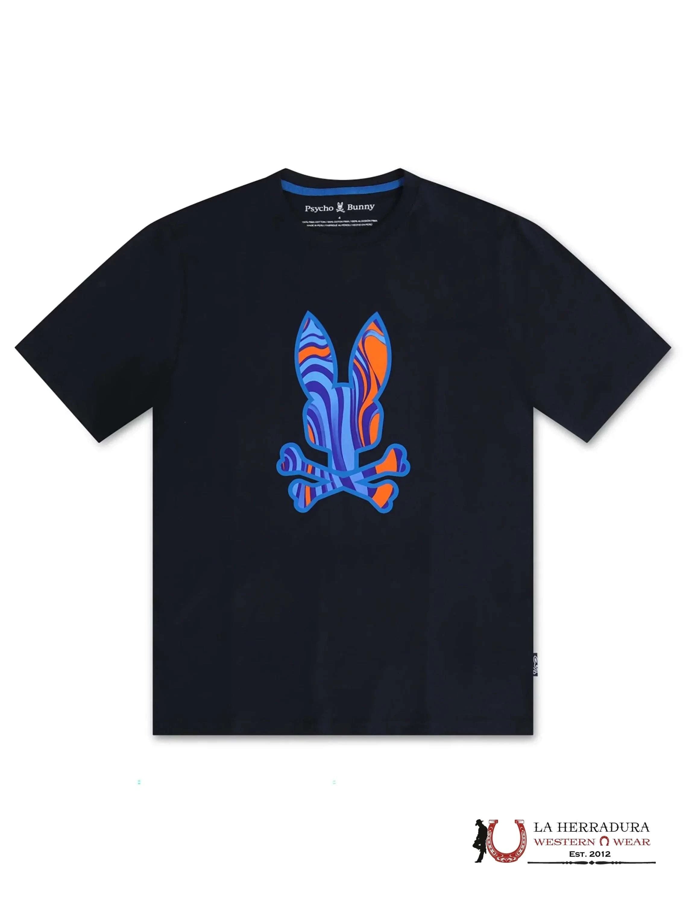 PSYCHO BUNNY NEVADA GRAPHIC TEE BLACK ROPA HOMBRES