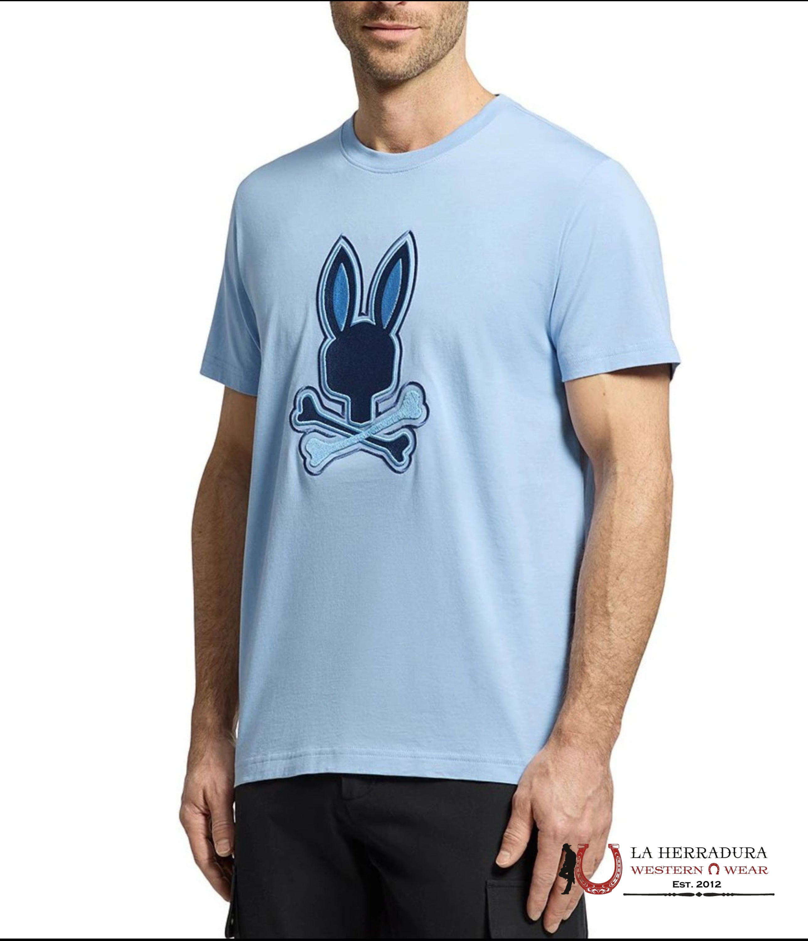 PSYCHO BUNNY NEW CASTLE EMBROIDERED GRAPHIC TEE SERENITY SHIRT ROPA HOMBRES