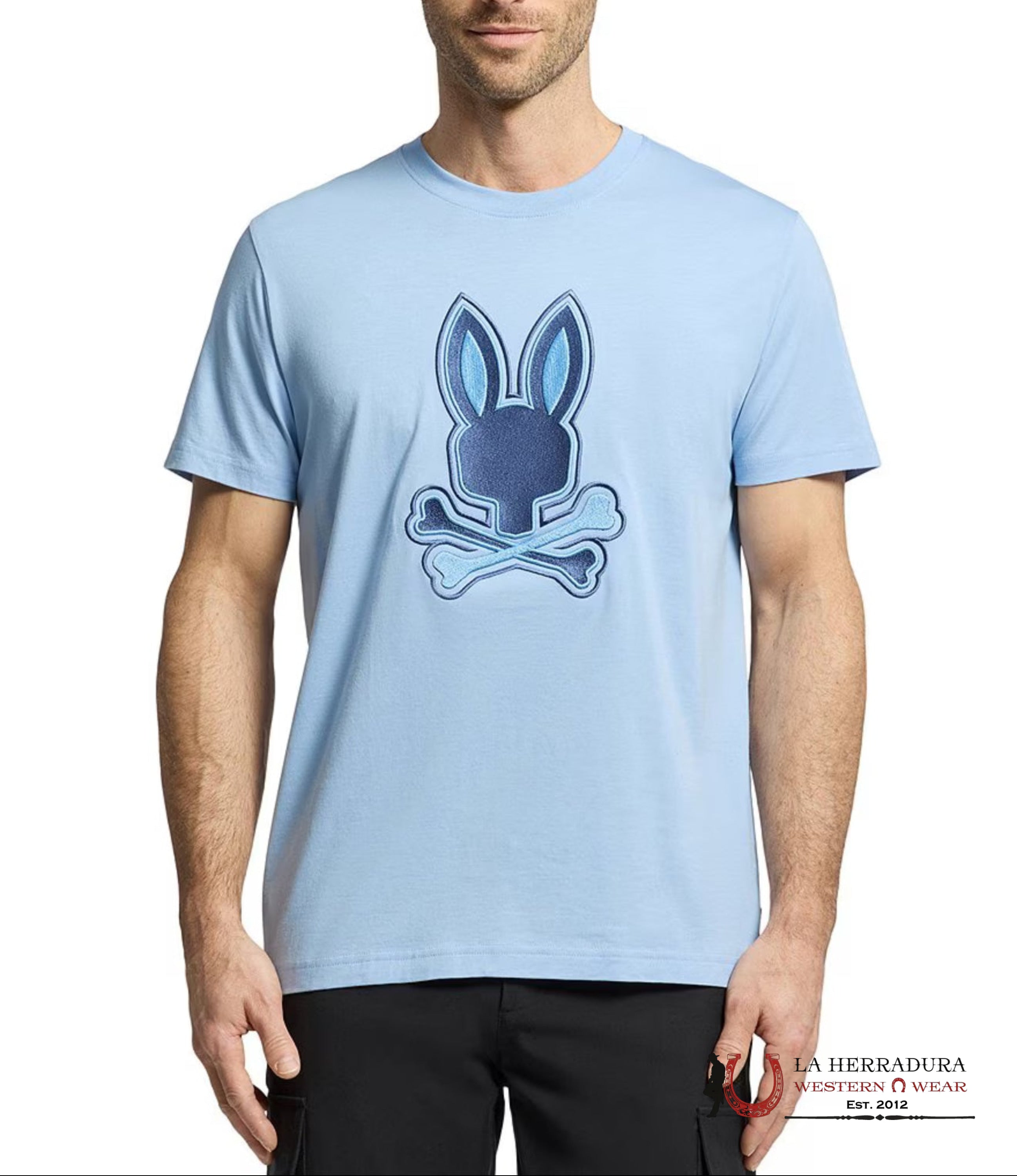 PSYCHO BUNNY NEW CASTLE EMBROIDERED GRAPHIC TEE SERENITY SHIRT ROPA HOMBRES