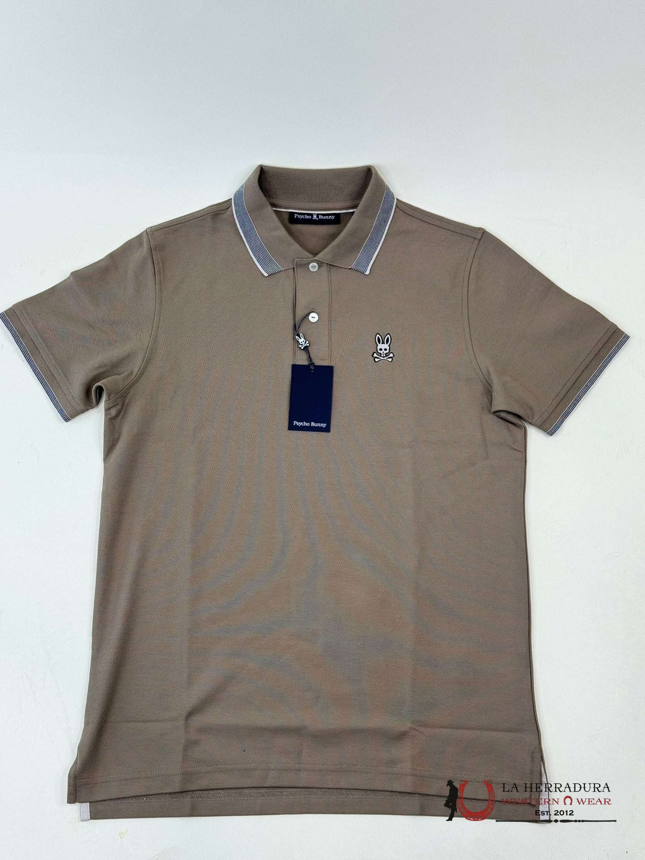 Psycho Bunny Queenbury Antique Taupe Polo Ropa Hombres