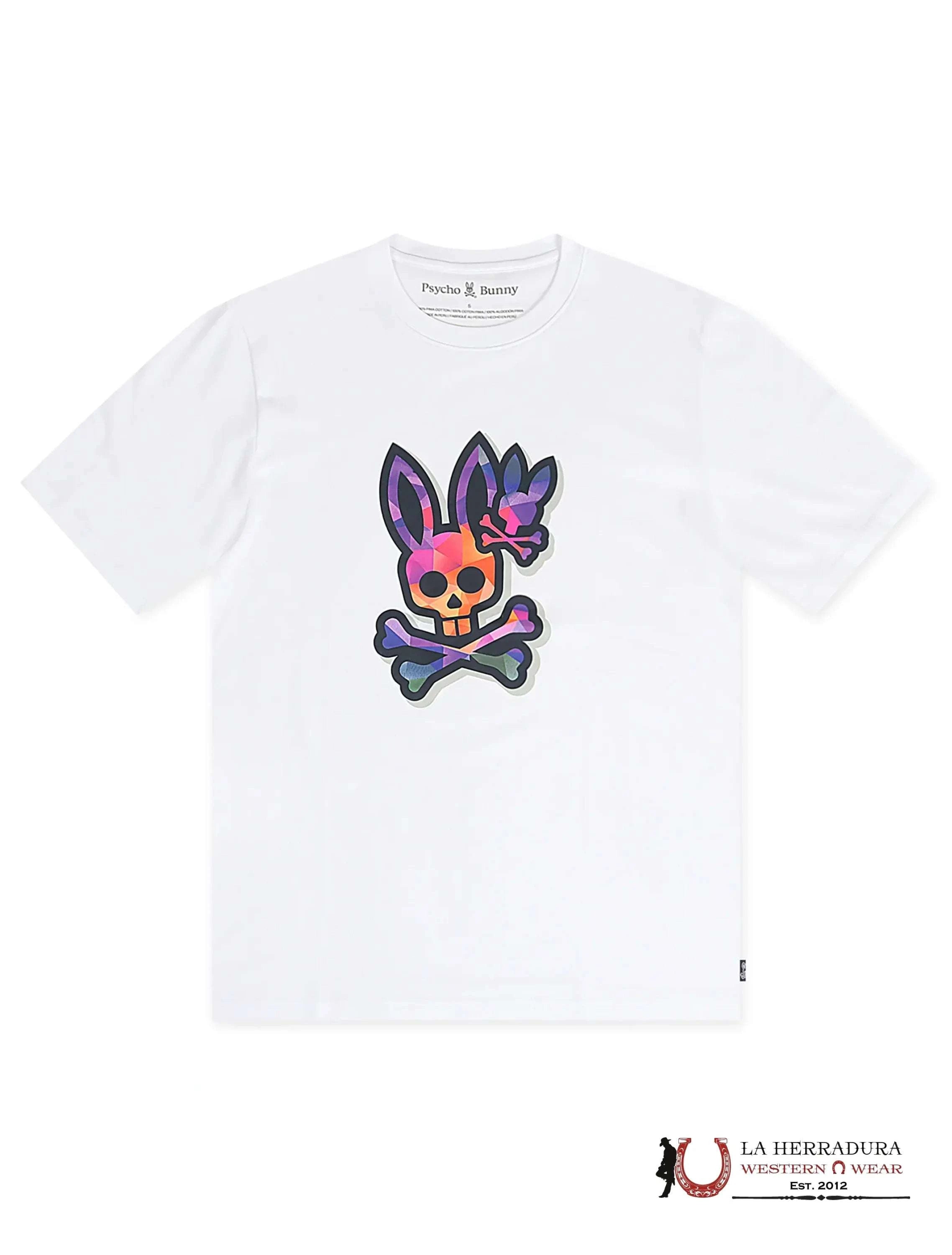 PSYCHO BUNNY RANDOLPH GRAPHIC TEE WHITE SHIRT ROPA HOMBRES