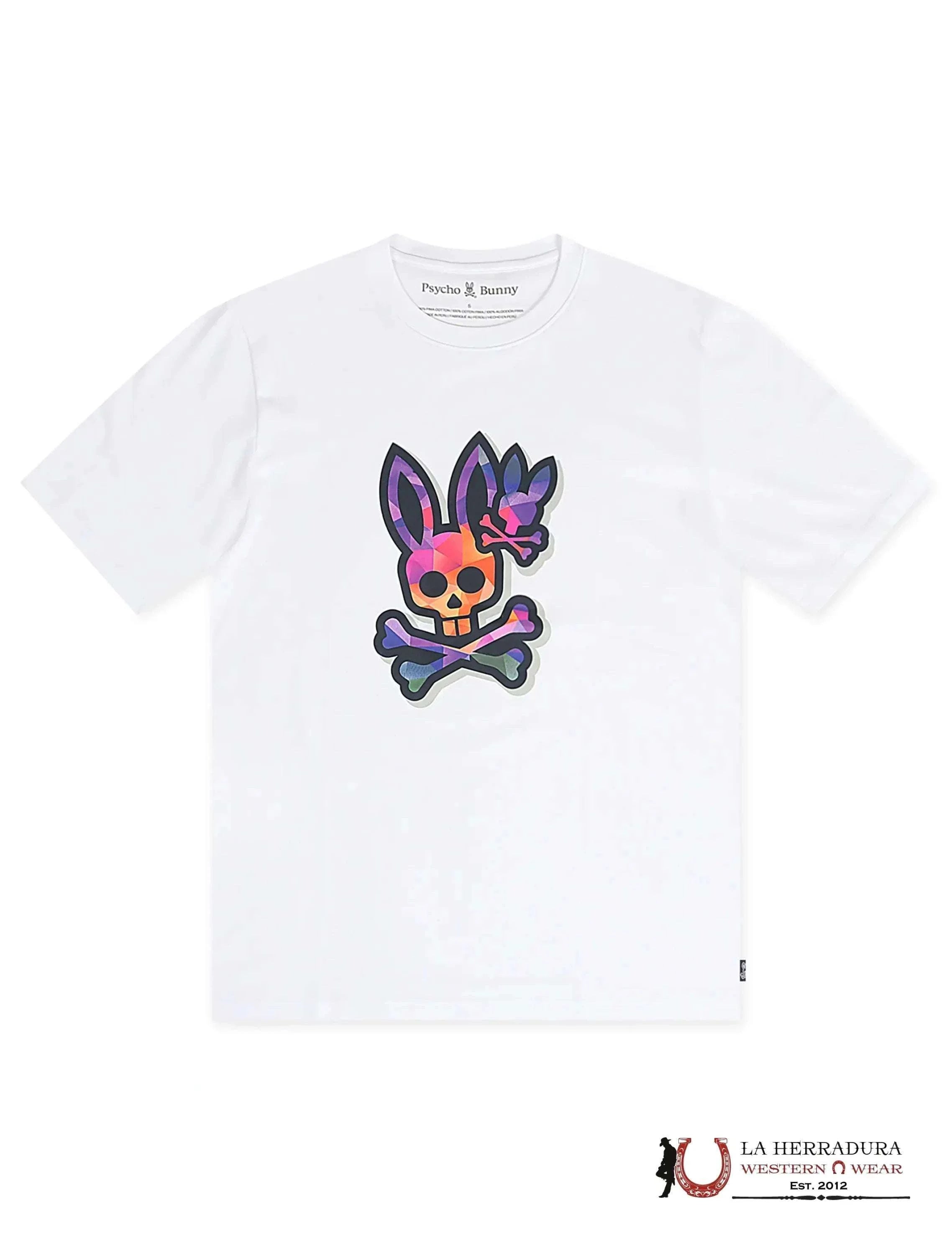 PSYCHO BUNNY RANDOLPH GRAPHIC TEE WHITE SHIRT ROPA HOMBRES
