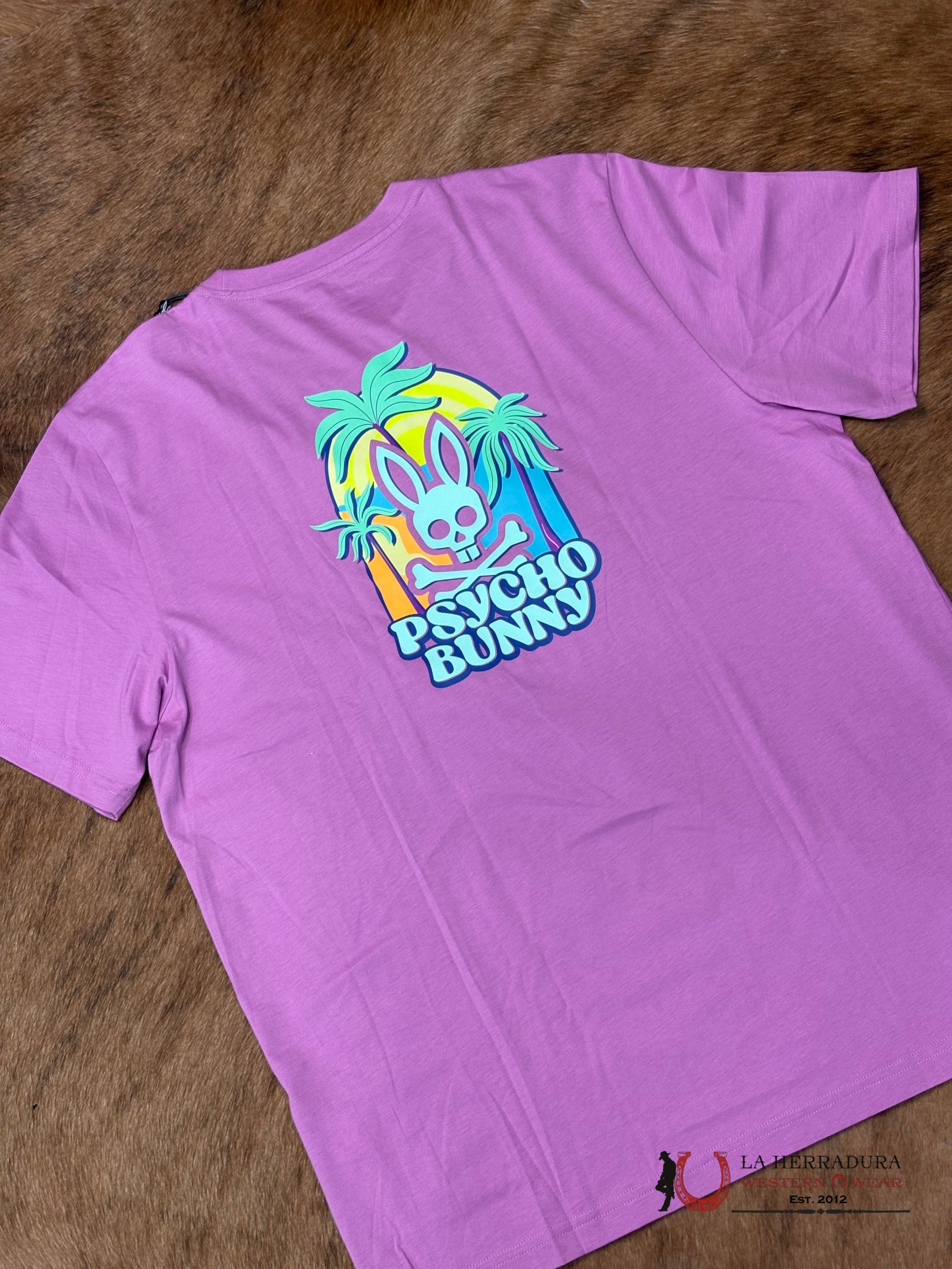 PSYCHO BUNNY REDLAND GRAPHIC TEE VIOLET ROPA HOMBRES