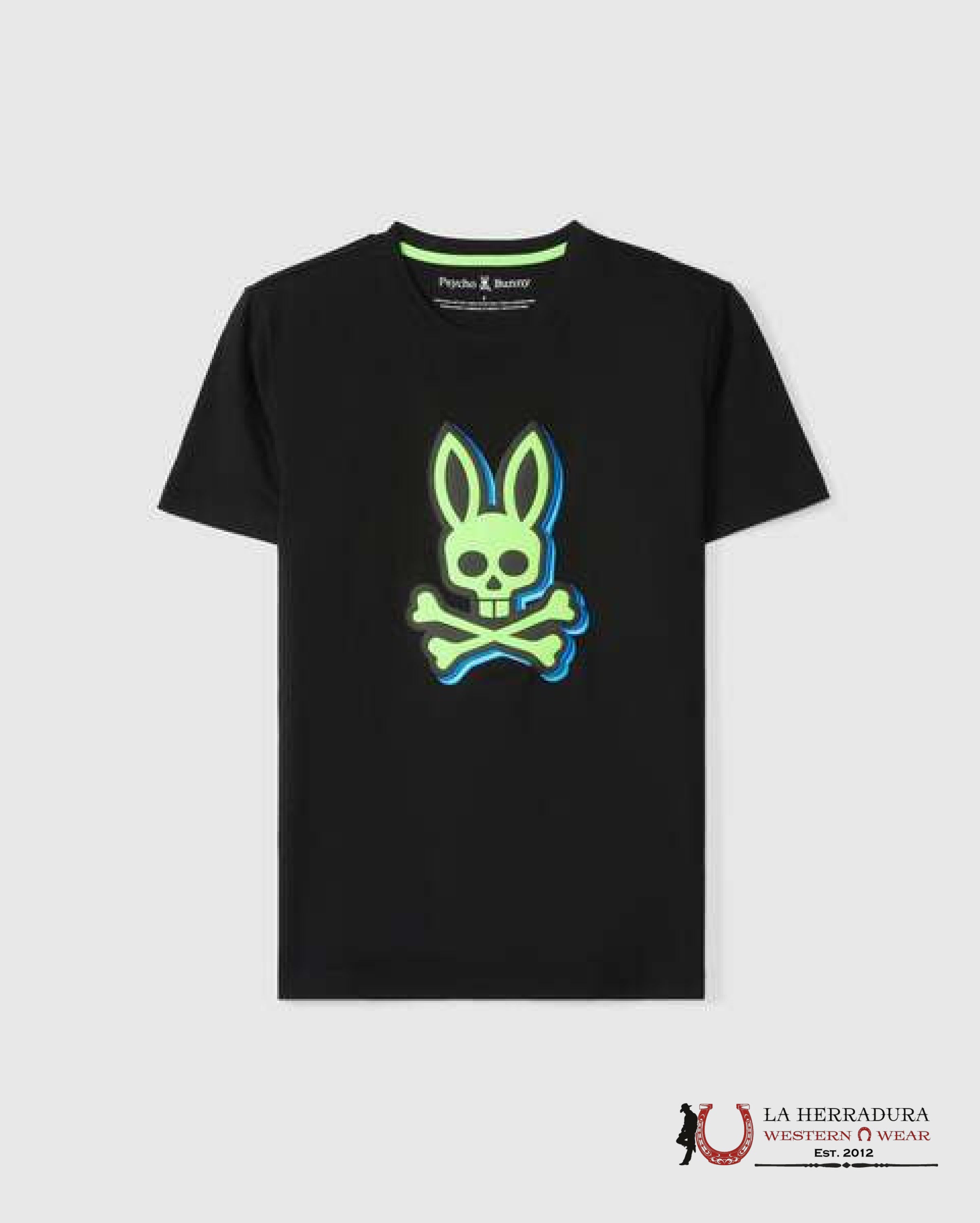 PSYCHO BUNNY SANDERSON GRAPHIC TEE BLACK ROPA HOMBRES