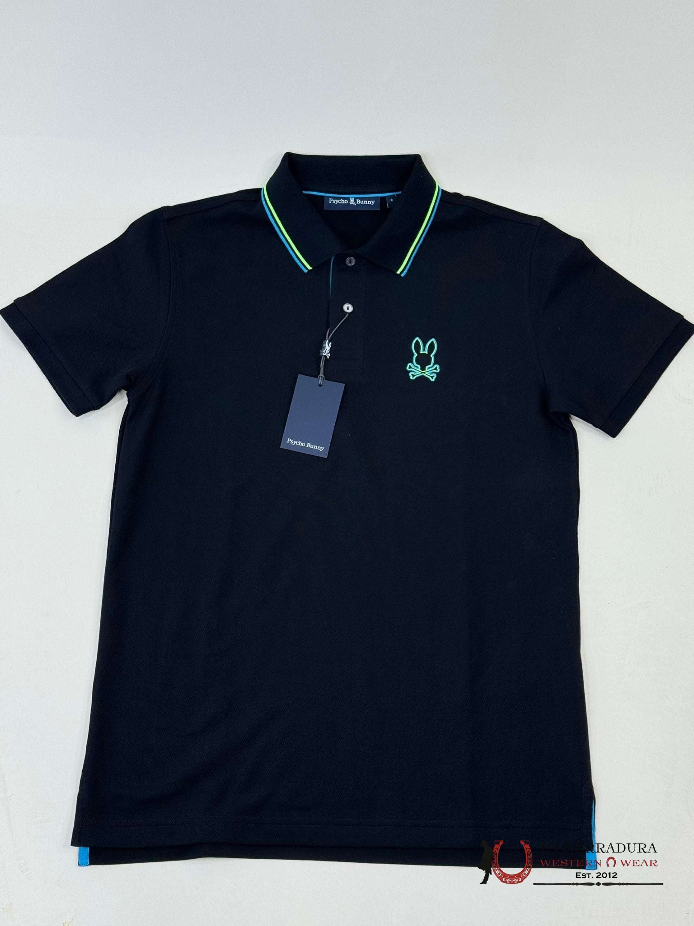 Psycho Bunny Saratoga Black Polo Ropa Hombres