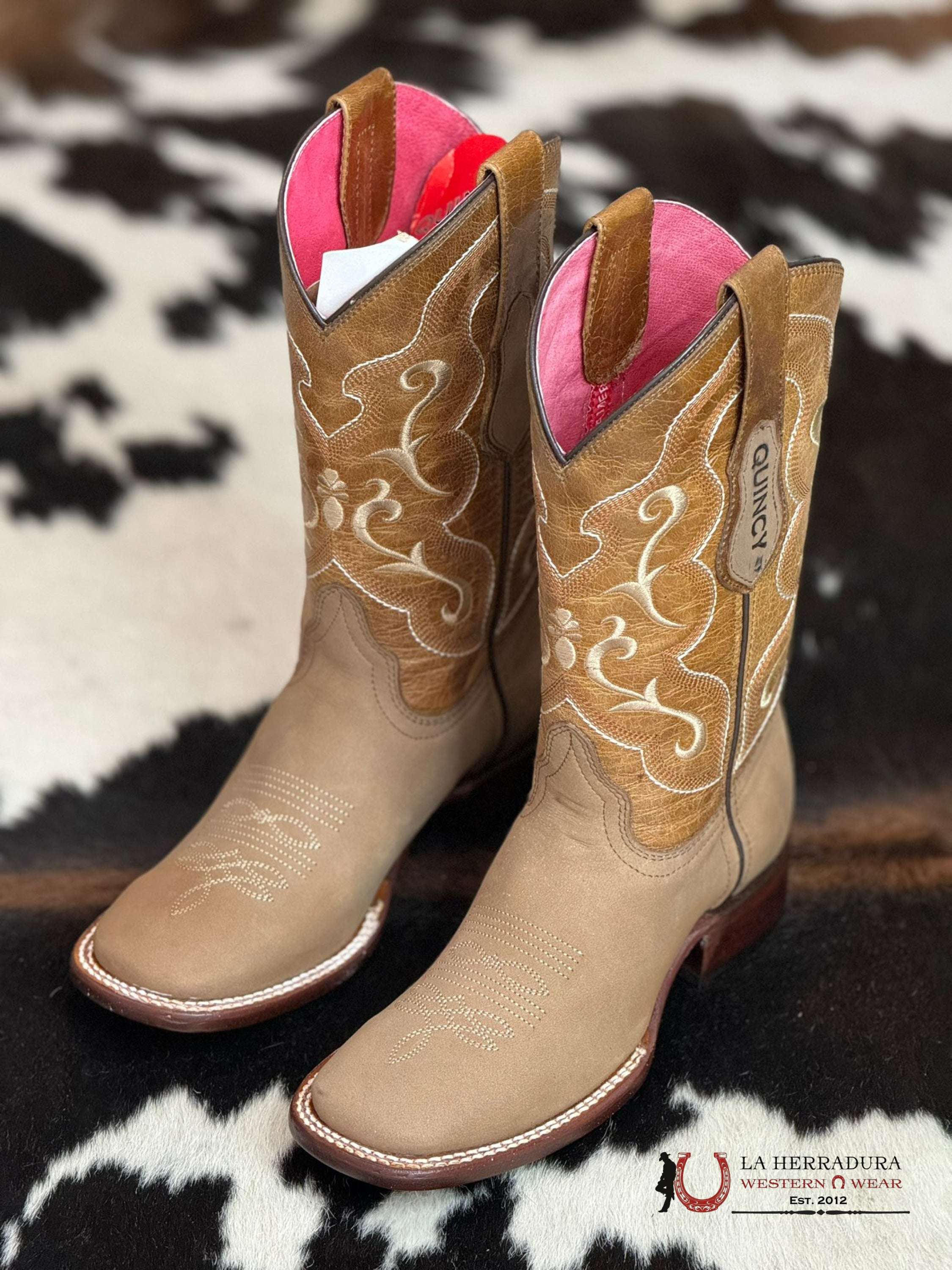 Quincy Felt Honey White Stitched Top Botas Mujeres