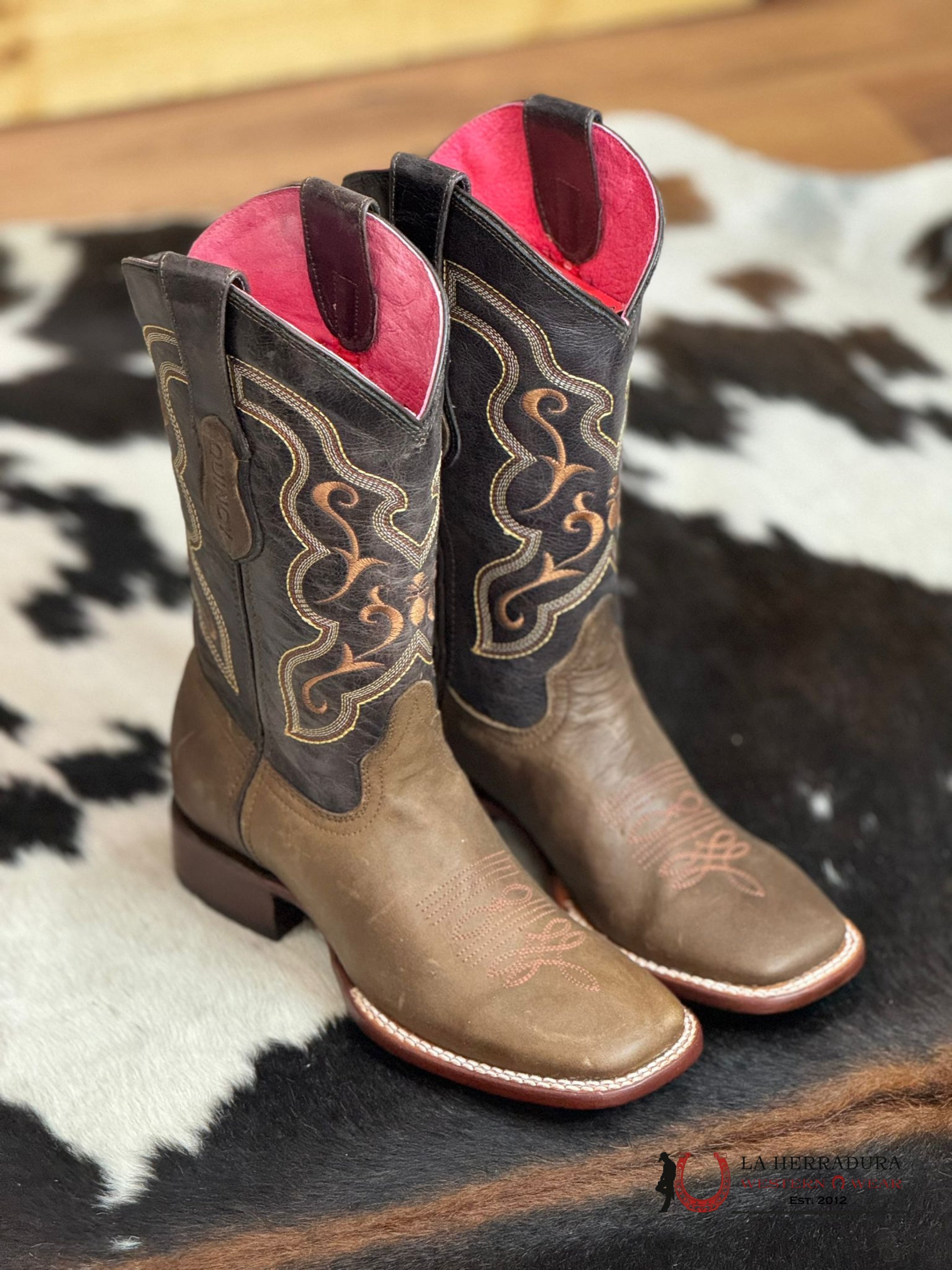 Quincy Light Tobacco Dark Multi Brown Stitched Top Botas Mujeres