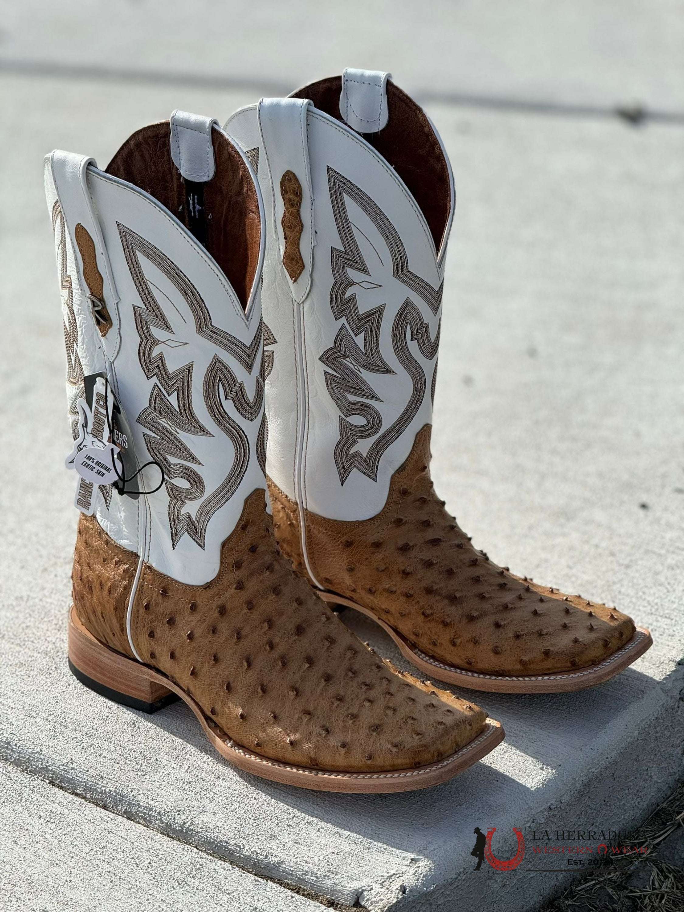 Rancher Ostrich Umber Nuevo Mexico Boot Botas Hombres