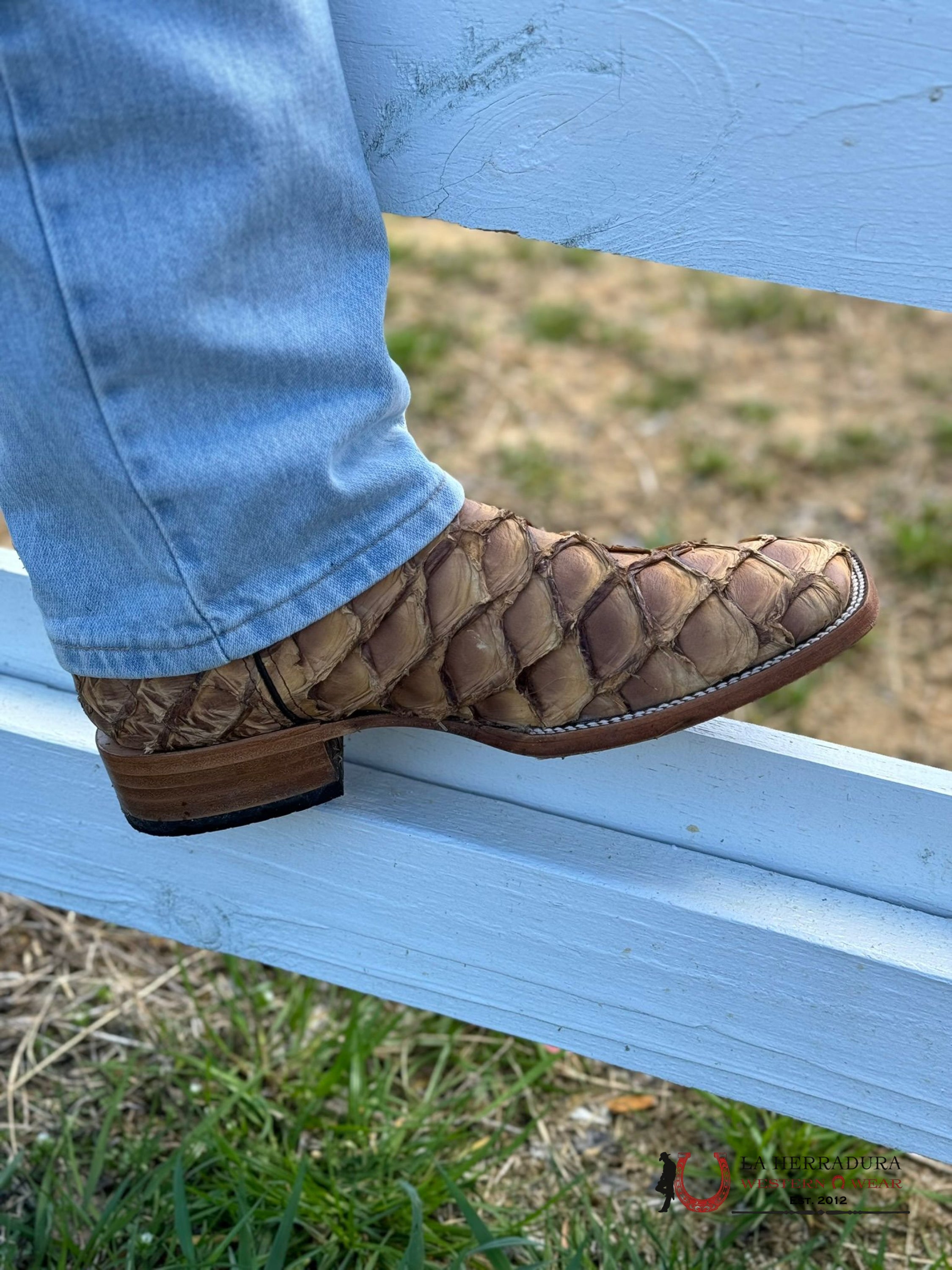 Ranchers Bigbass Caramel Shine Bicolor Tigua Botas Hombres