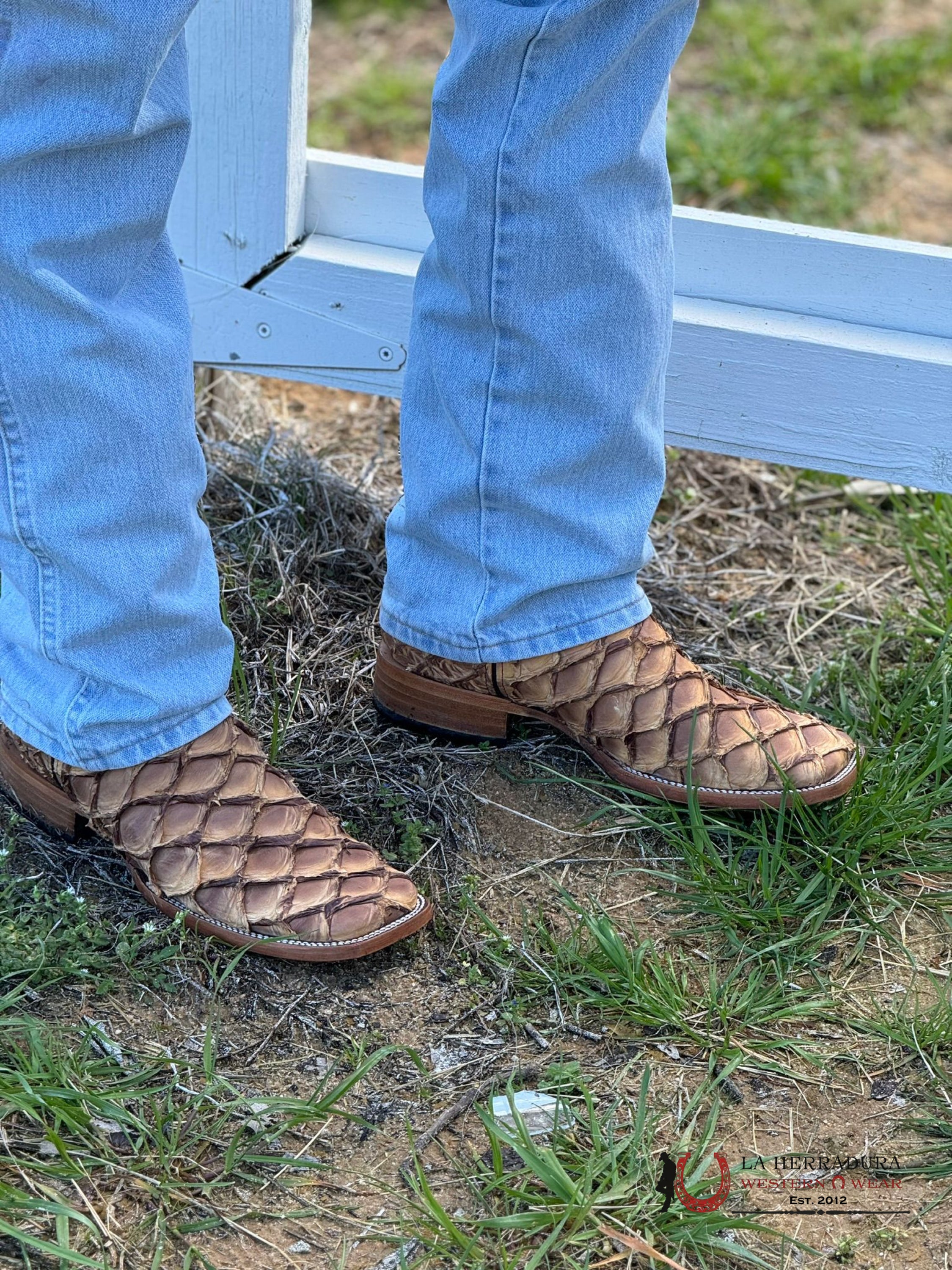 Ranchers Bigbass Caramel Shine Bicolor Tigua Botas Hombres