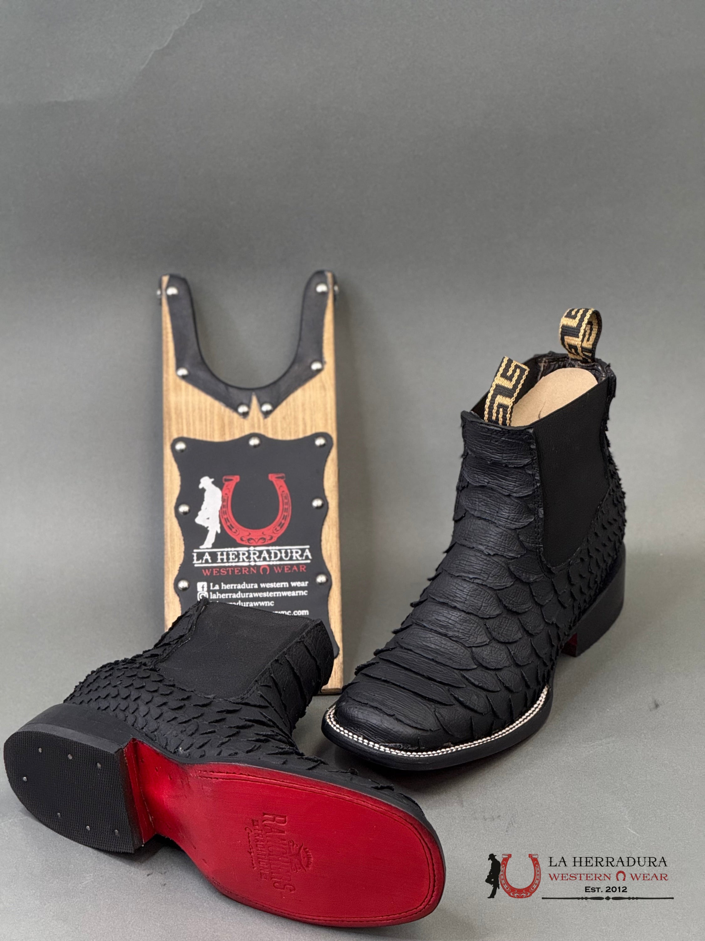 Botin Men’s Rancher Black Piton BOTAS HOMBRES