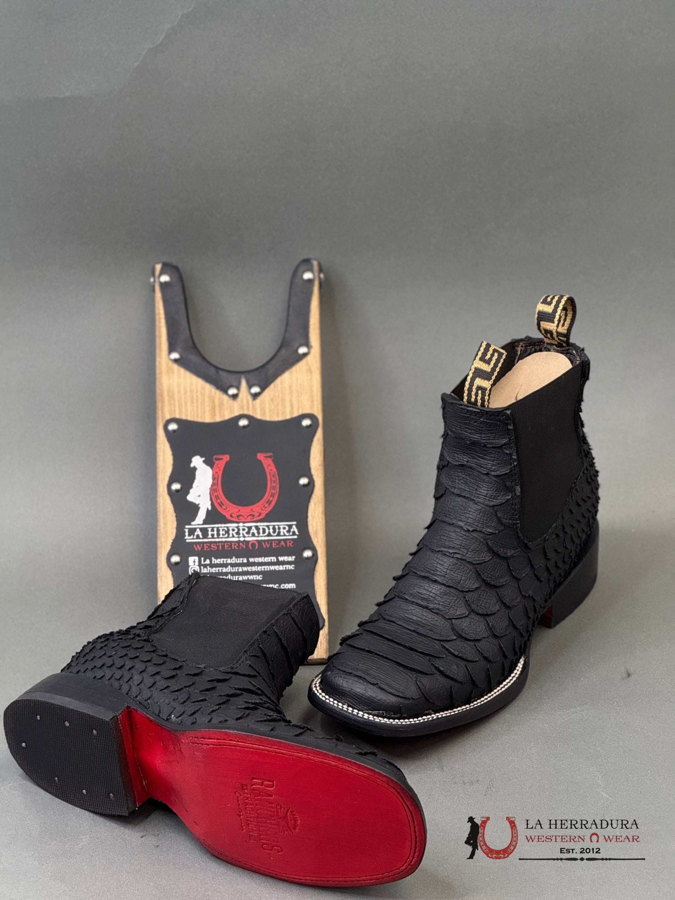 Botin Men’s Rancher Black Piton BOTAS HOMBRES