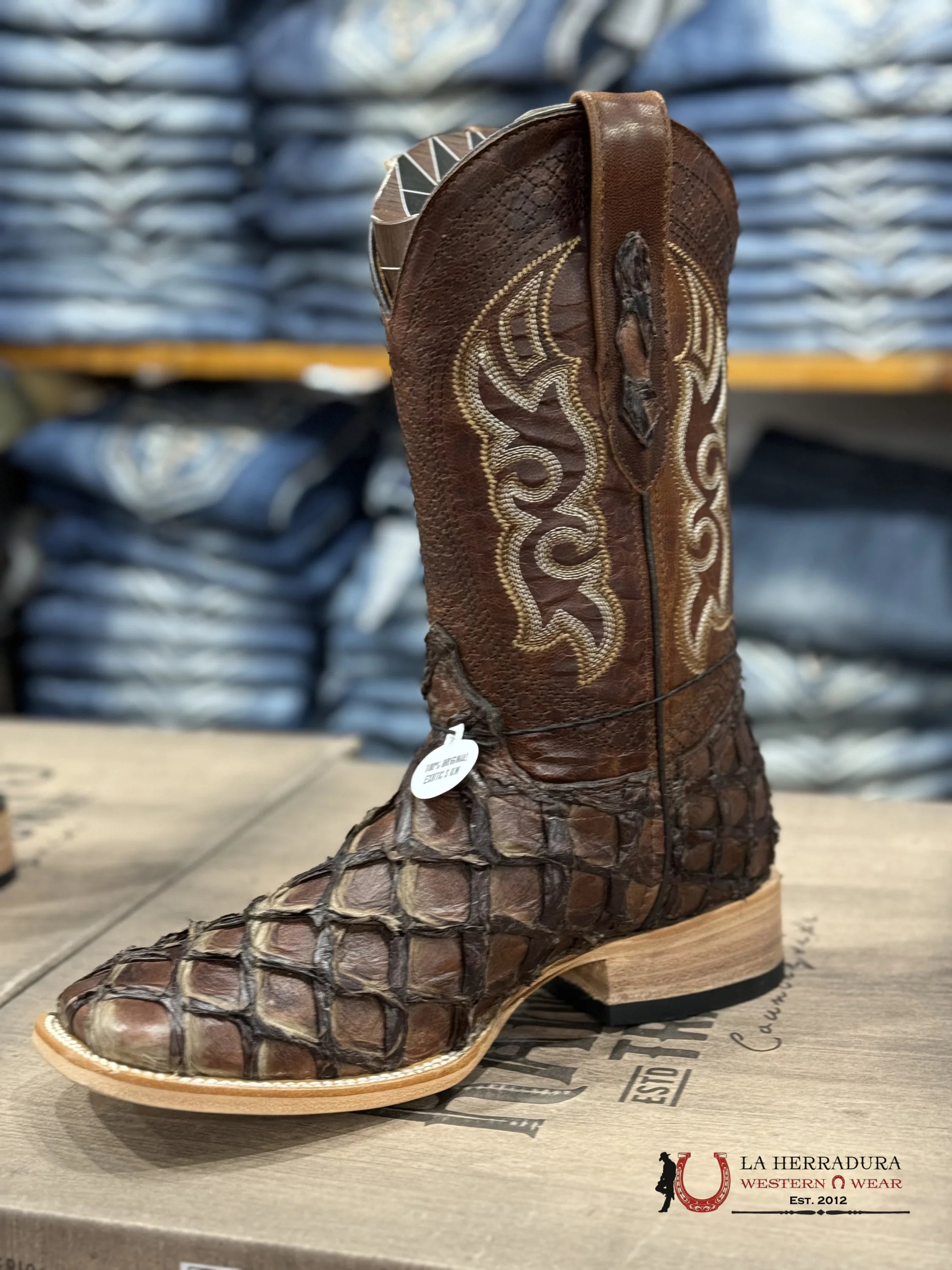 Ranchers Bigbass Cafe Brillo Telaraña Botas Hombres