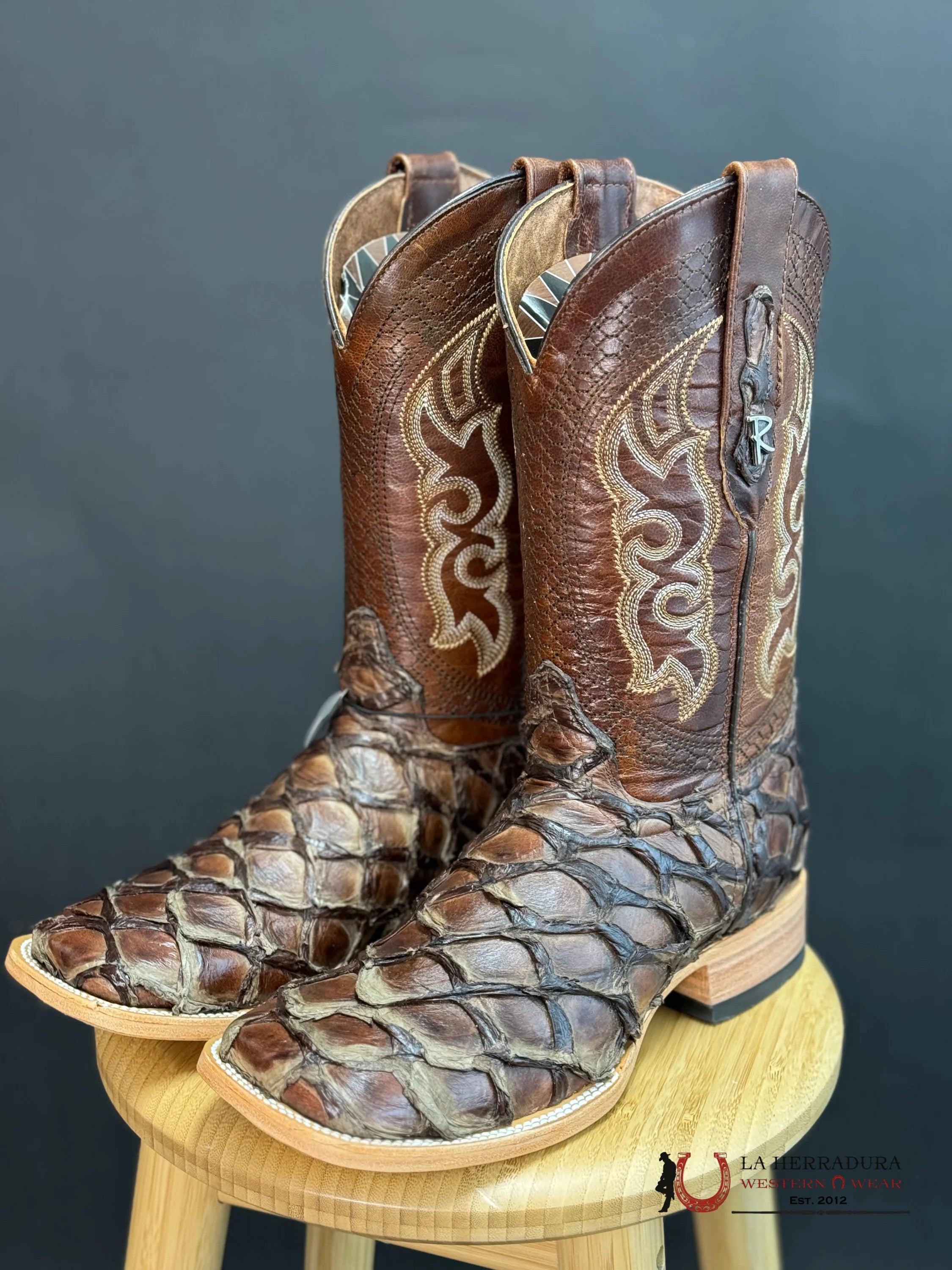 Ranchers Bigbass Cafe Brillo Telaraña Botas Hombres