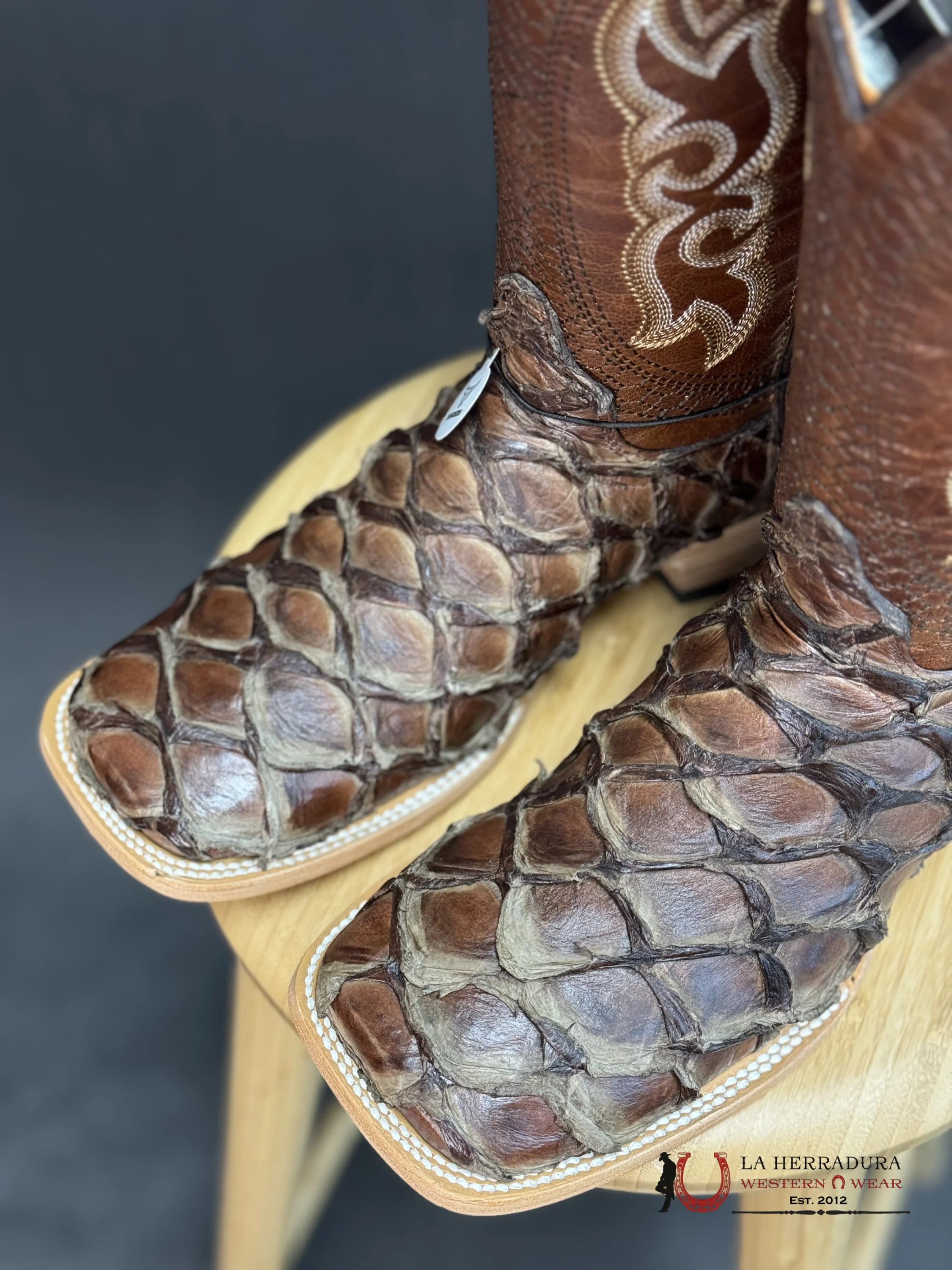 Ranchers Bigbass Cafe Brillo Telaraña Botas Hombres